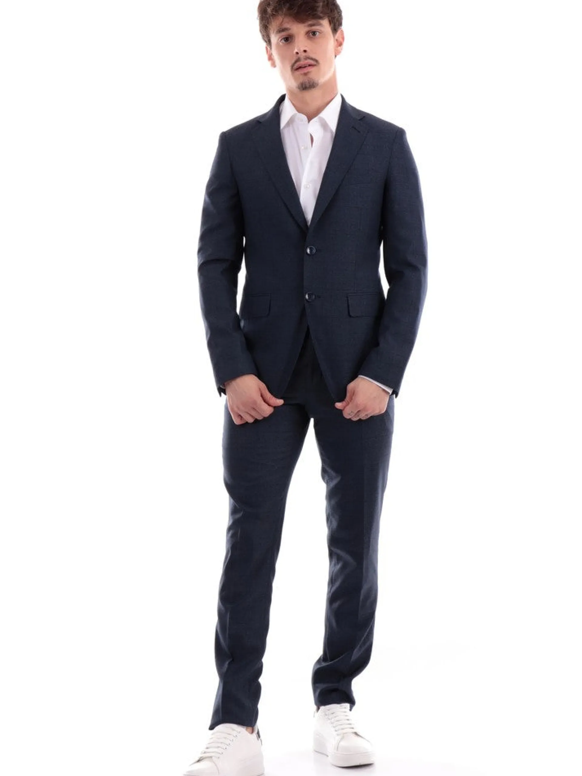 ALDO MARIA TESTA Completi*Abito blu da uomo fantasia a quadri DROP7 AB600TR611