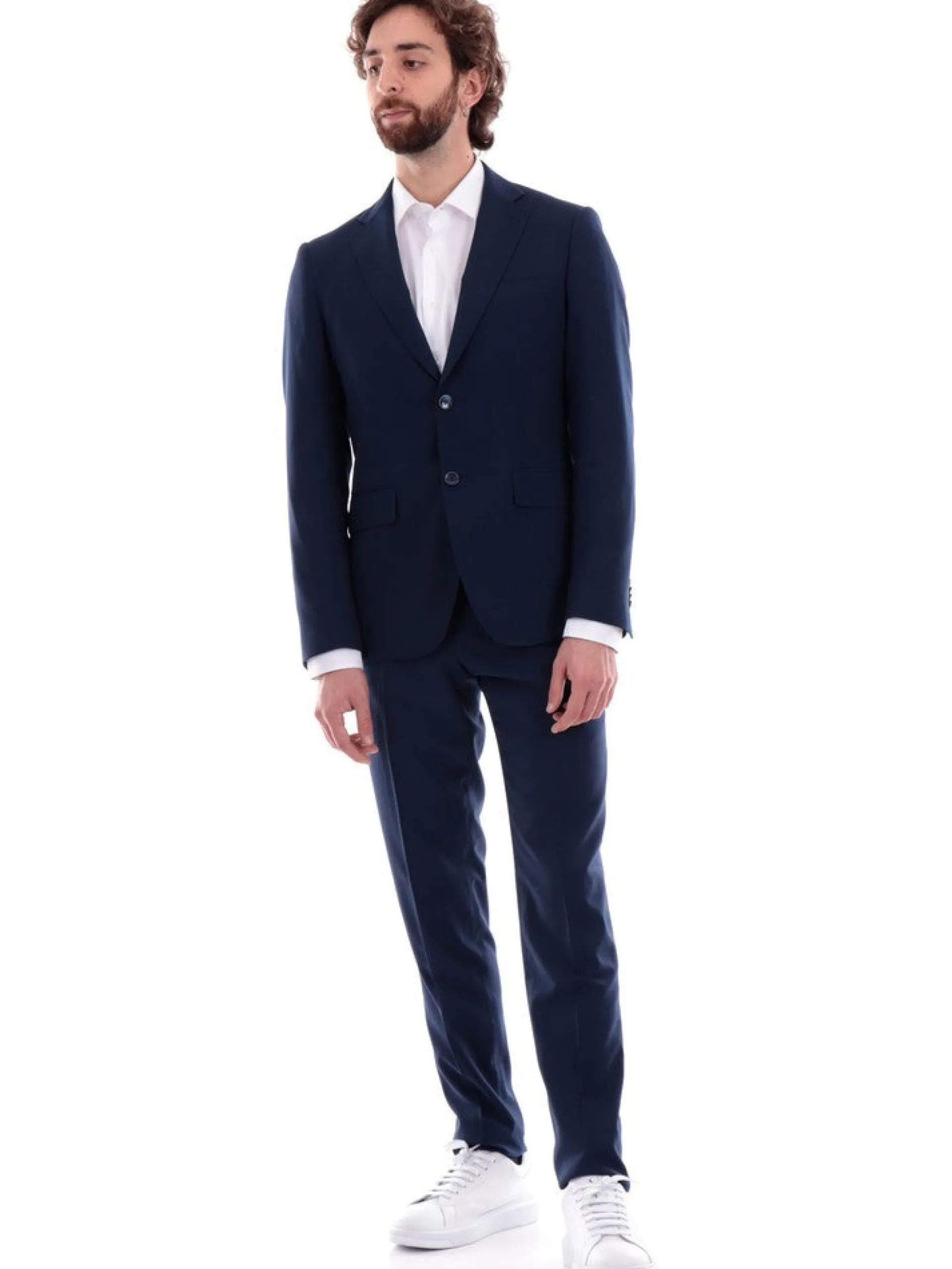 ALDO MARIA TESTA Completi*Abito completo blu da uomo righe Drop 7 AB600TR102
