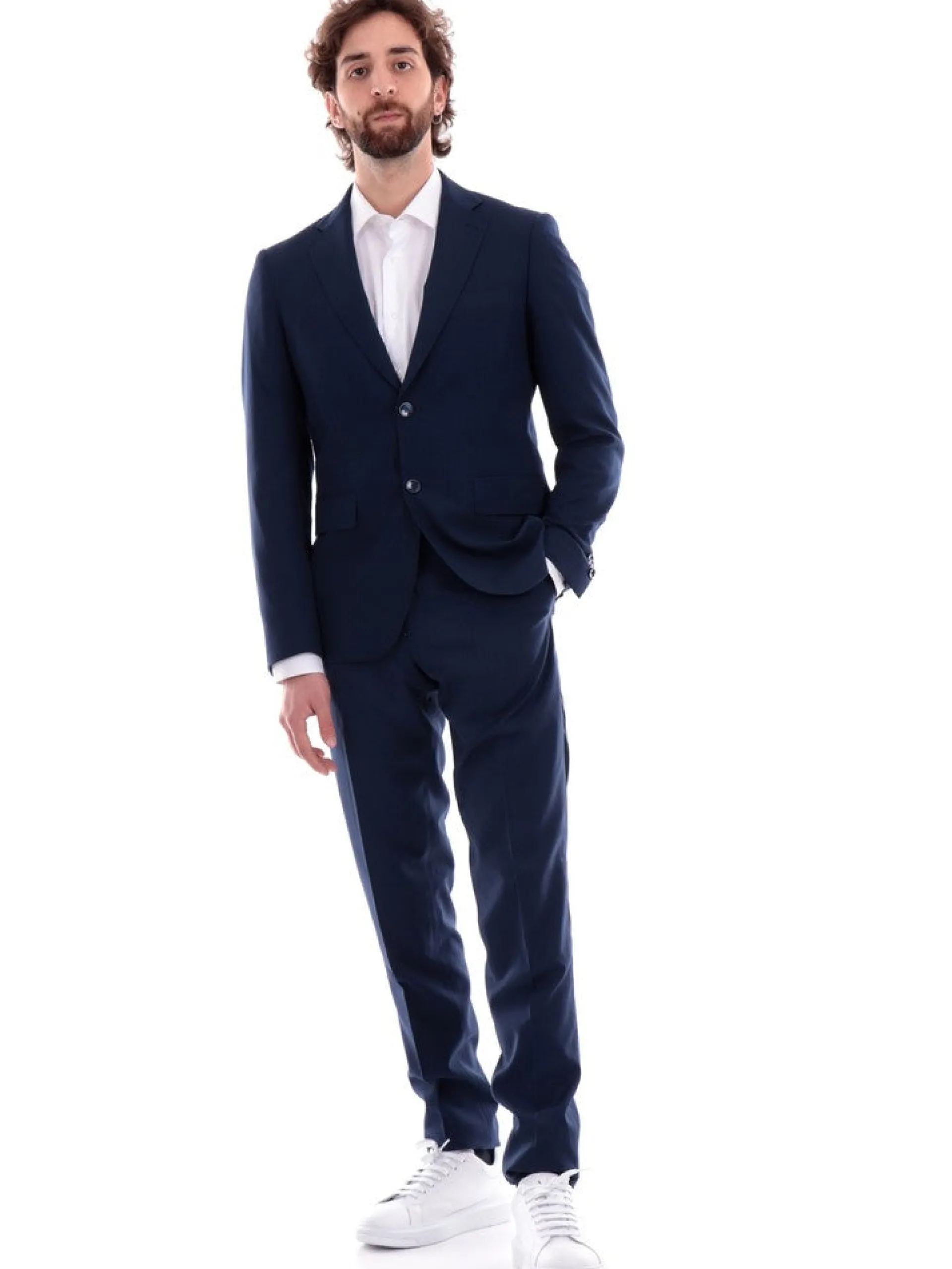 ALDO MARIA TESTA Completi*Abito completo blu da uomo righe Drop 7 AB600TR102
