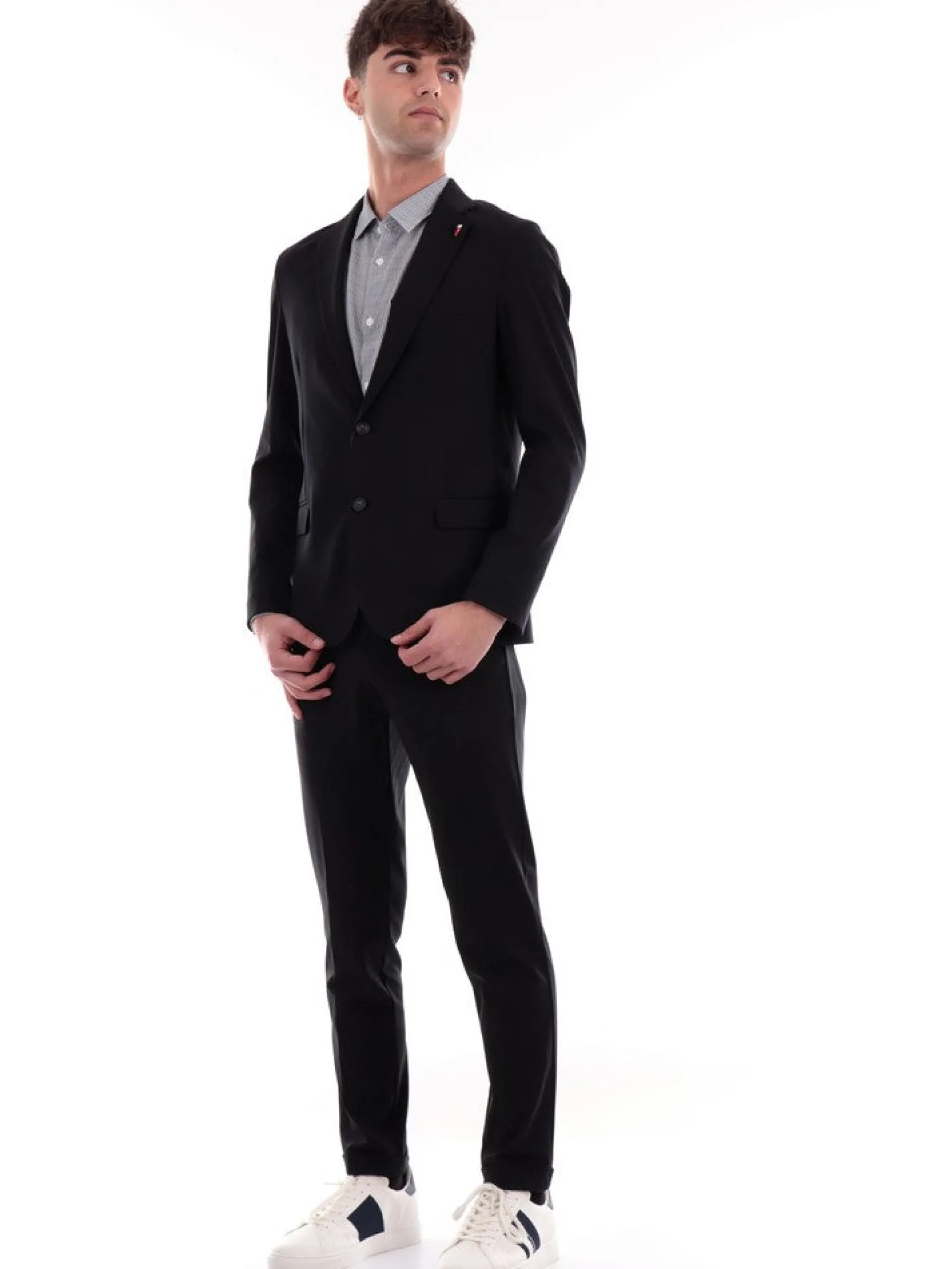 MULISH Completi*Abito completo nero da uomo Jersey KVAABS900