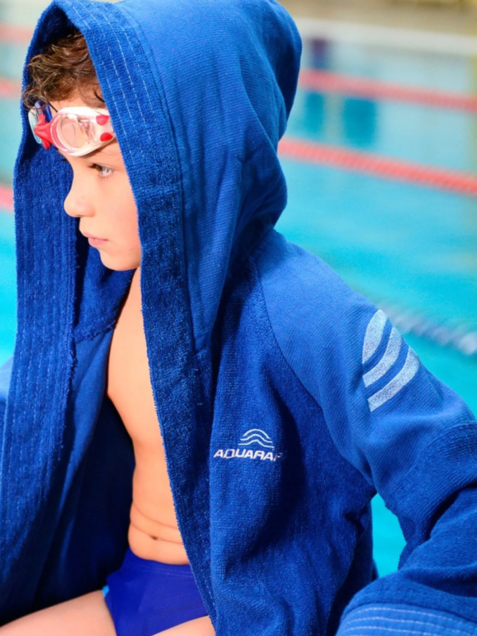 AQUARAPID Accappatoi*Accappatoio piscina blu da bambino FLYNJ