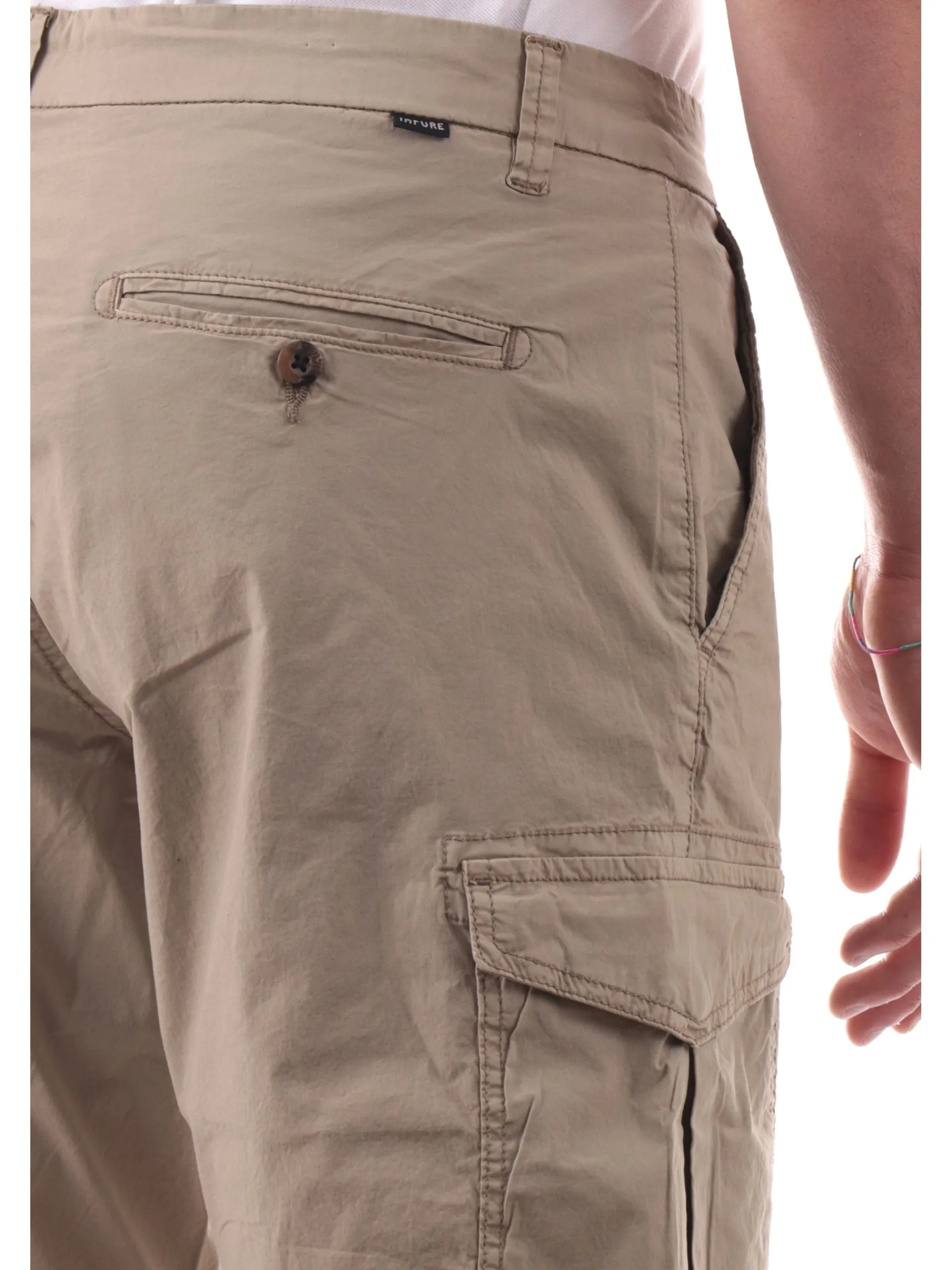 IMPURE Bermuda*Bermuda cargo beige da uomo in cotone SPIKEPOP