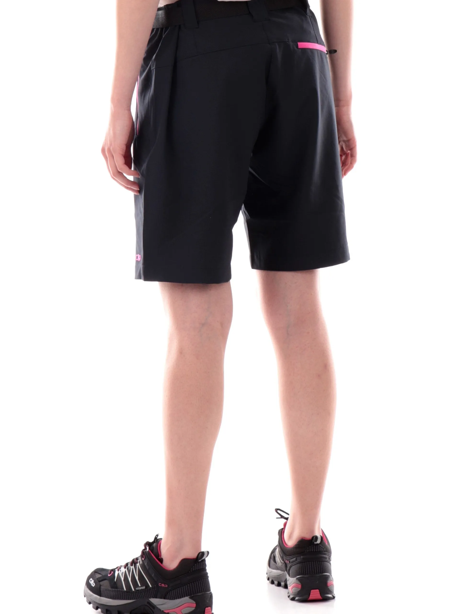 CMP Bermuda*Bermuda da trekking neri e rosa da donna tessuto tecnico con cintura 3T51146