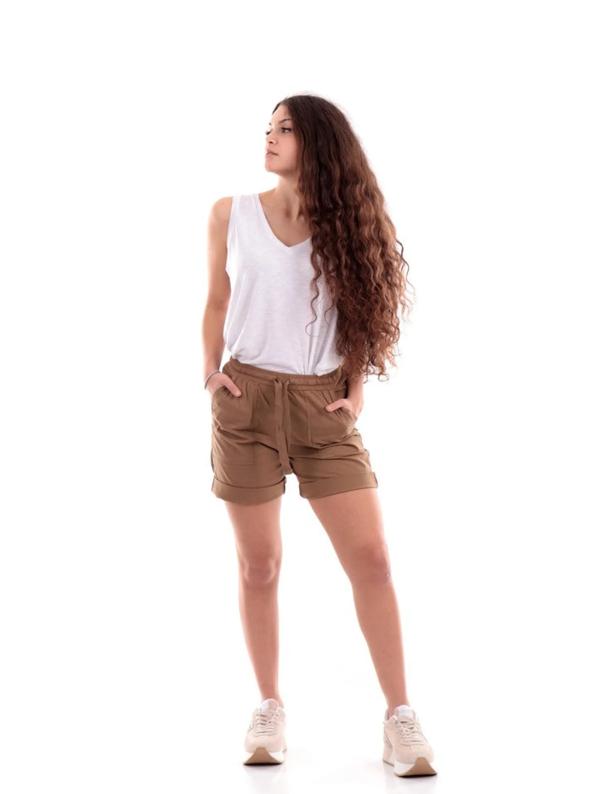DEHA Shorts*Bermuda Donna Beige pantaloncini cotone popeline A0062712112