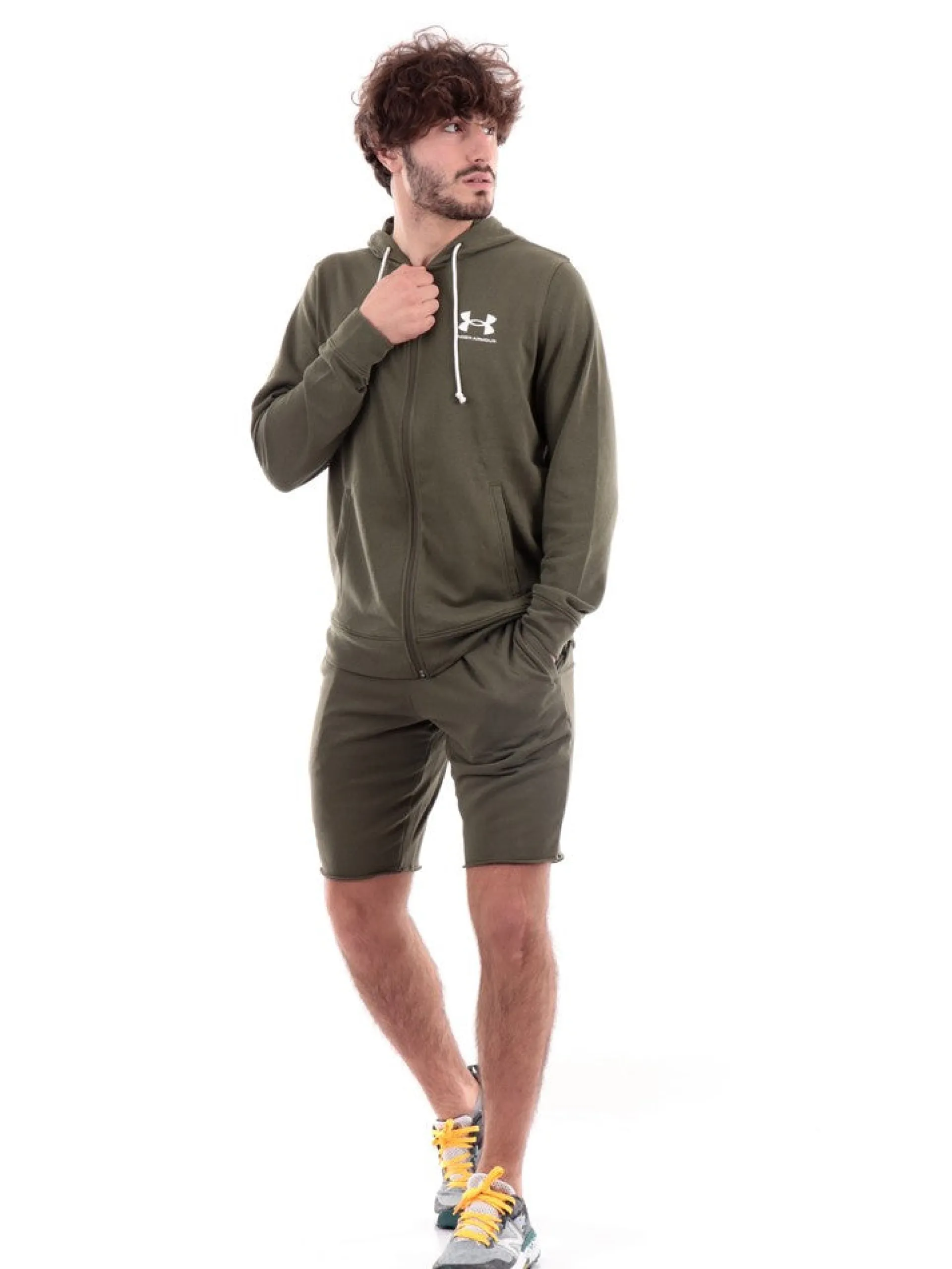 UNDER ARMOUR Bermuda*Bermuda verdi militare da uomo Rival Terry Shorts 13616310