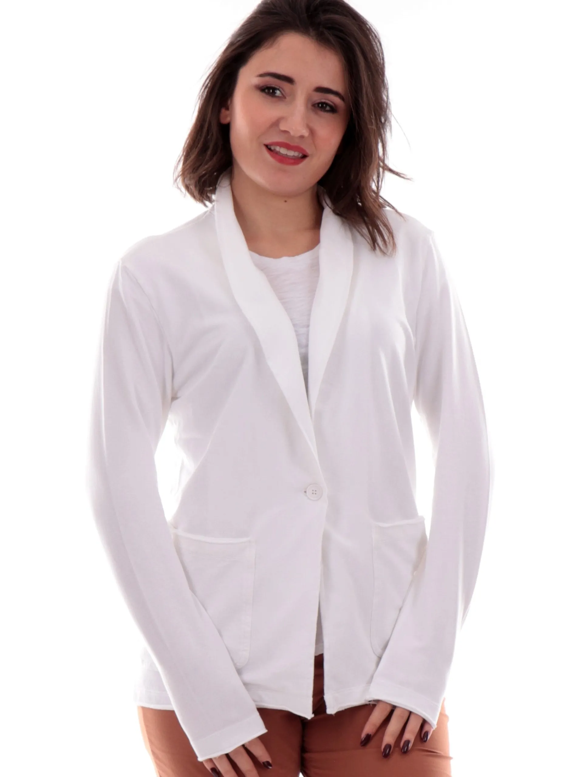 DEHA Giacche*Blazer bianco in felpa da donna A00553
