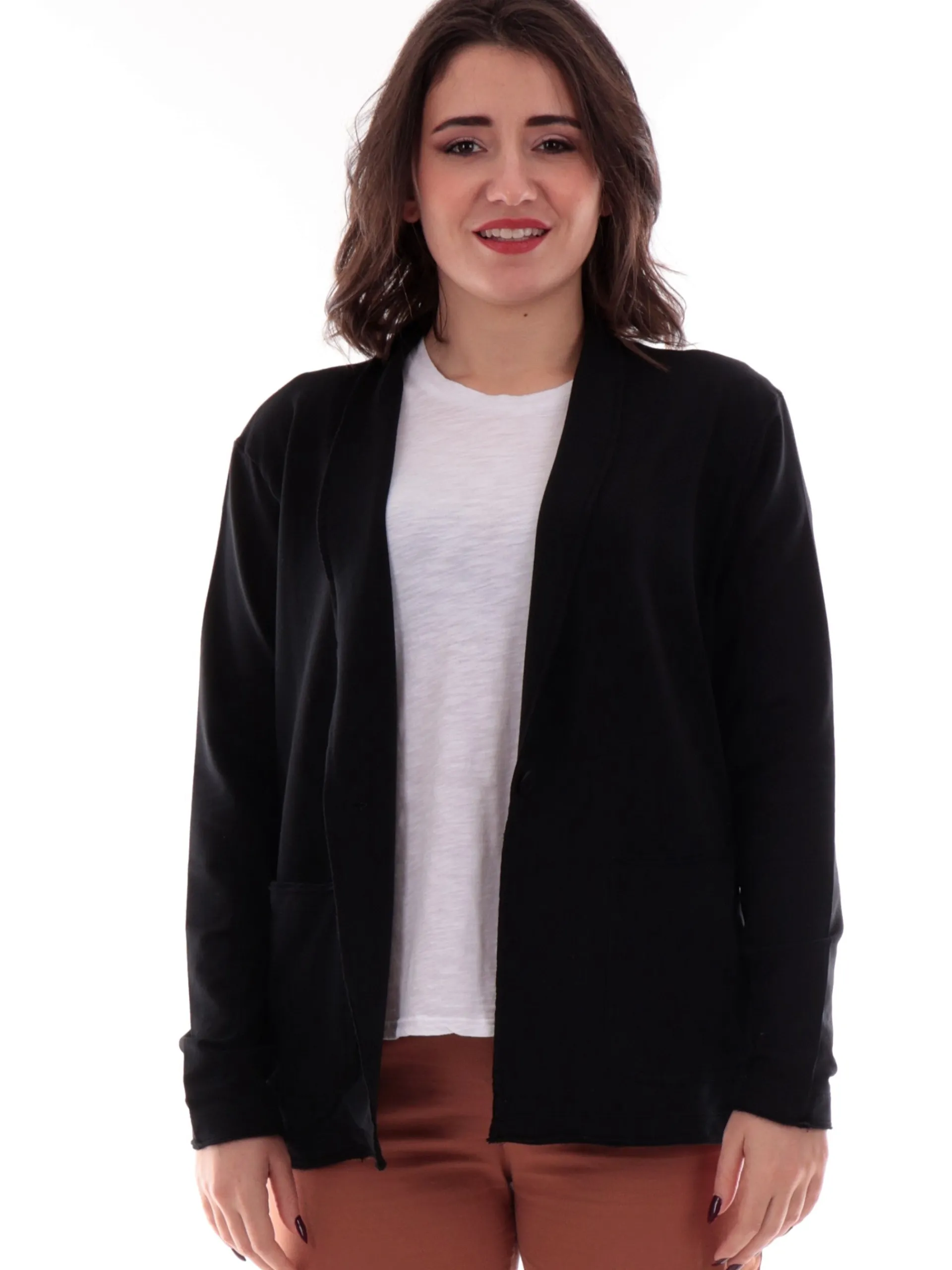 DEHA Giacche*Blazer nera in felpa da donna A00553