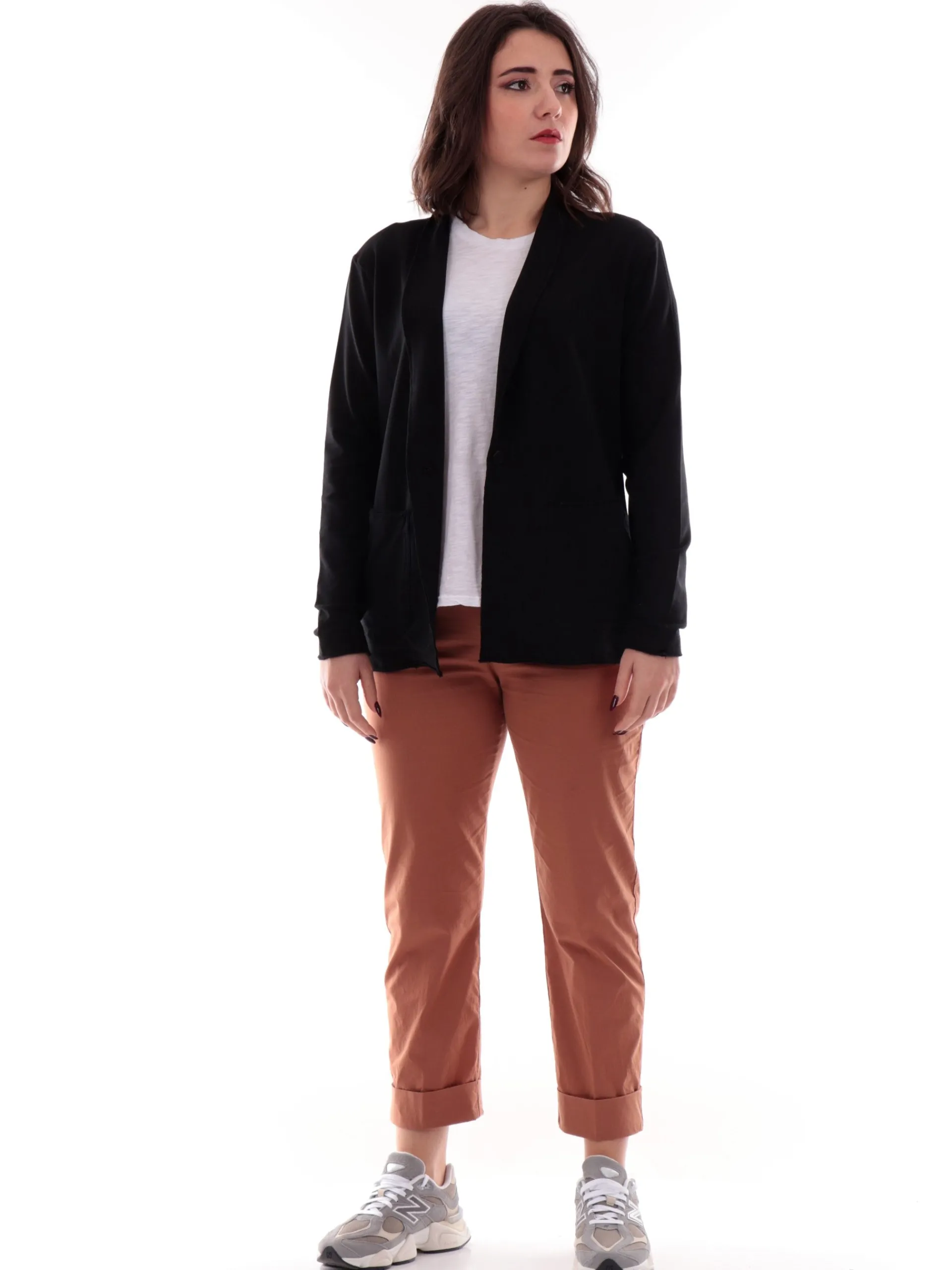 DEHA Giacche*Blazer nera in felpa da donna A00553