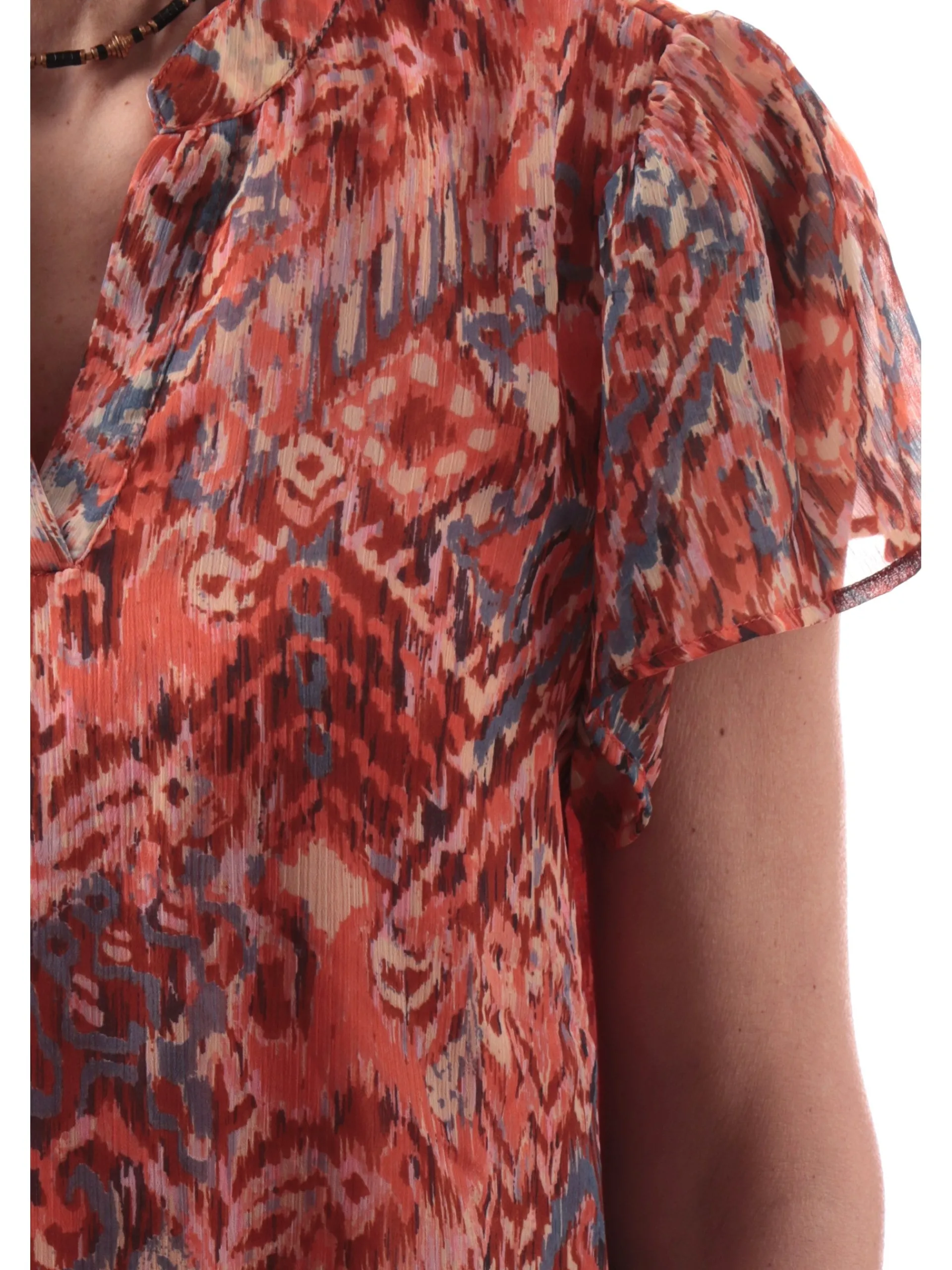 ONLY Maglie*Blusa scollo a V arancione da donna fantasia foulard 15344347
