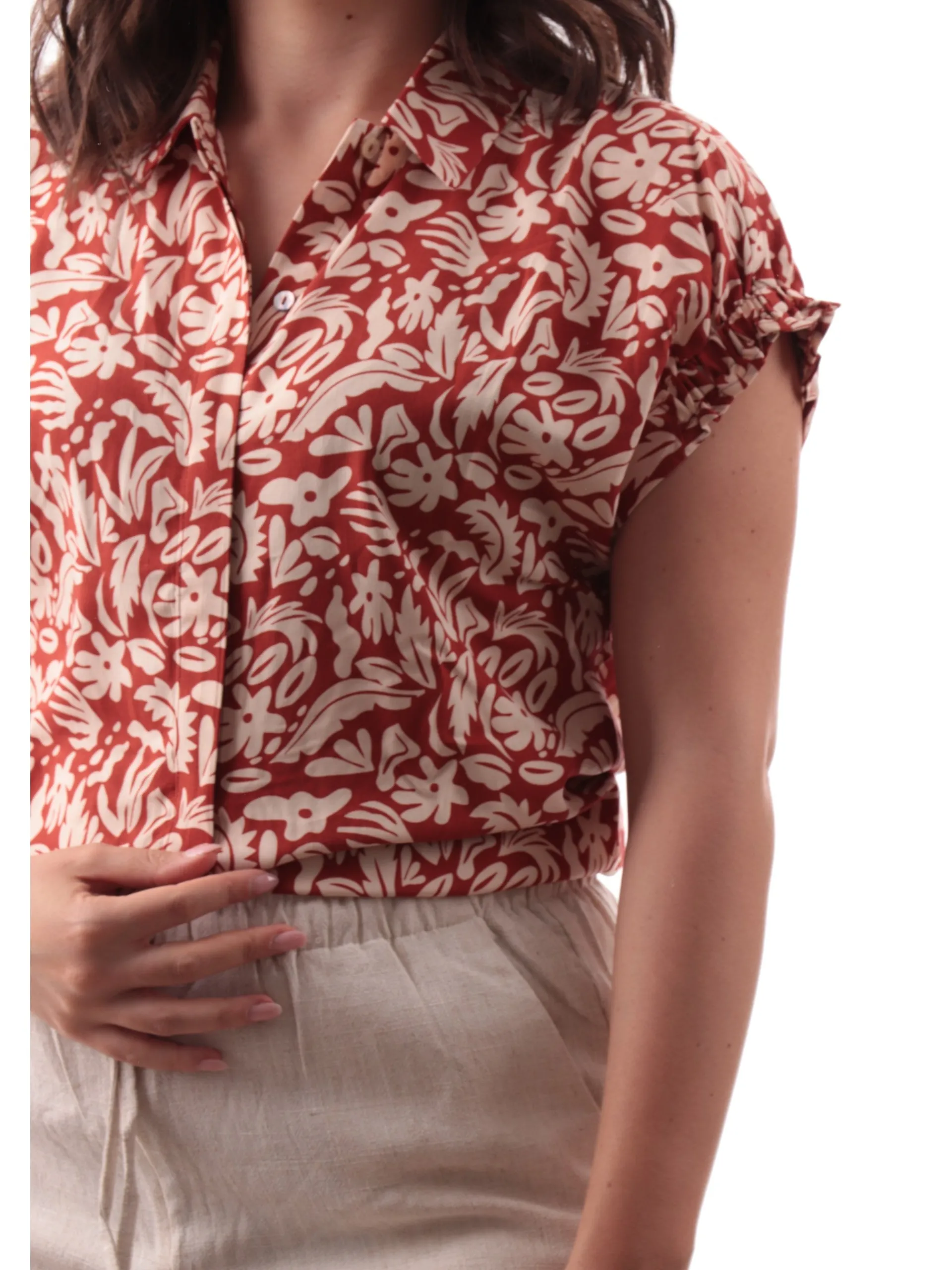TIFFOSI Top & Camicie*Blusa rossa fantasia foulard da donna colletto francese Petala 1 10059546