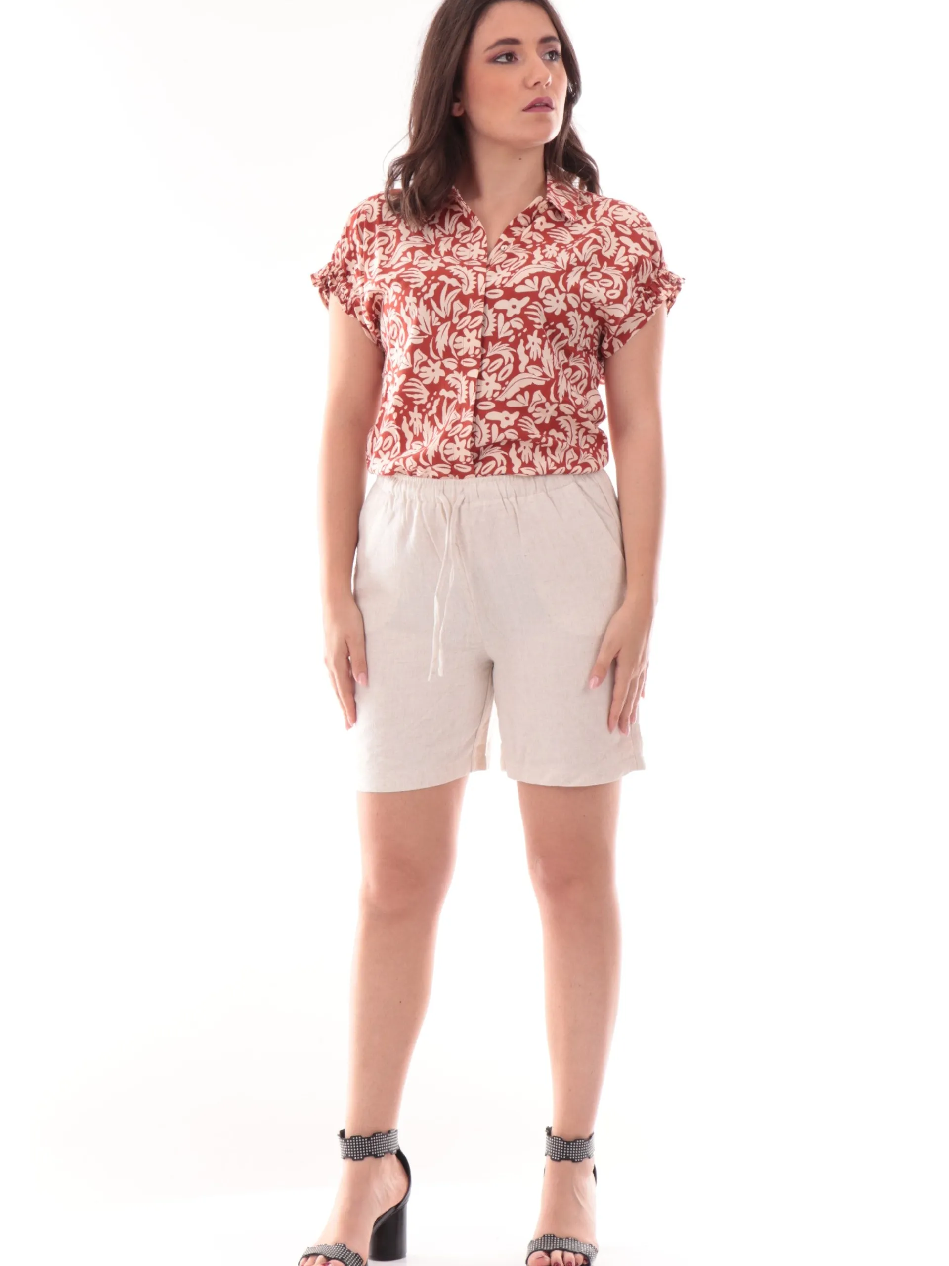 TIFFOSI Top & Camicie*Blusa rossa fantasia foulard da donna colletto francese Petala 1 10059546