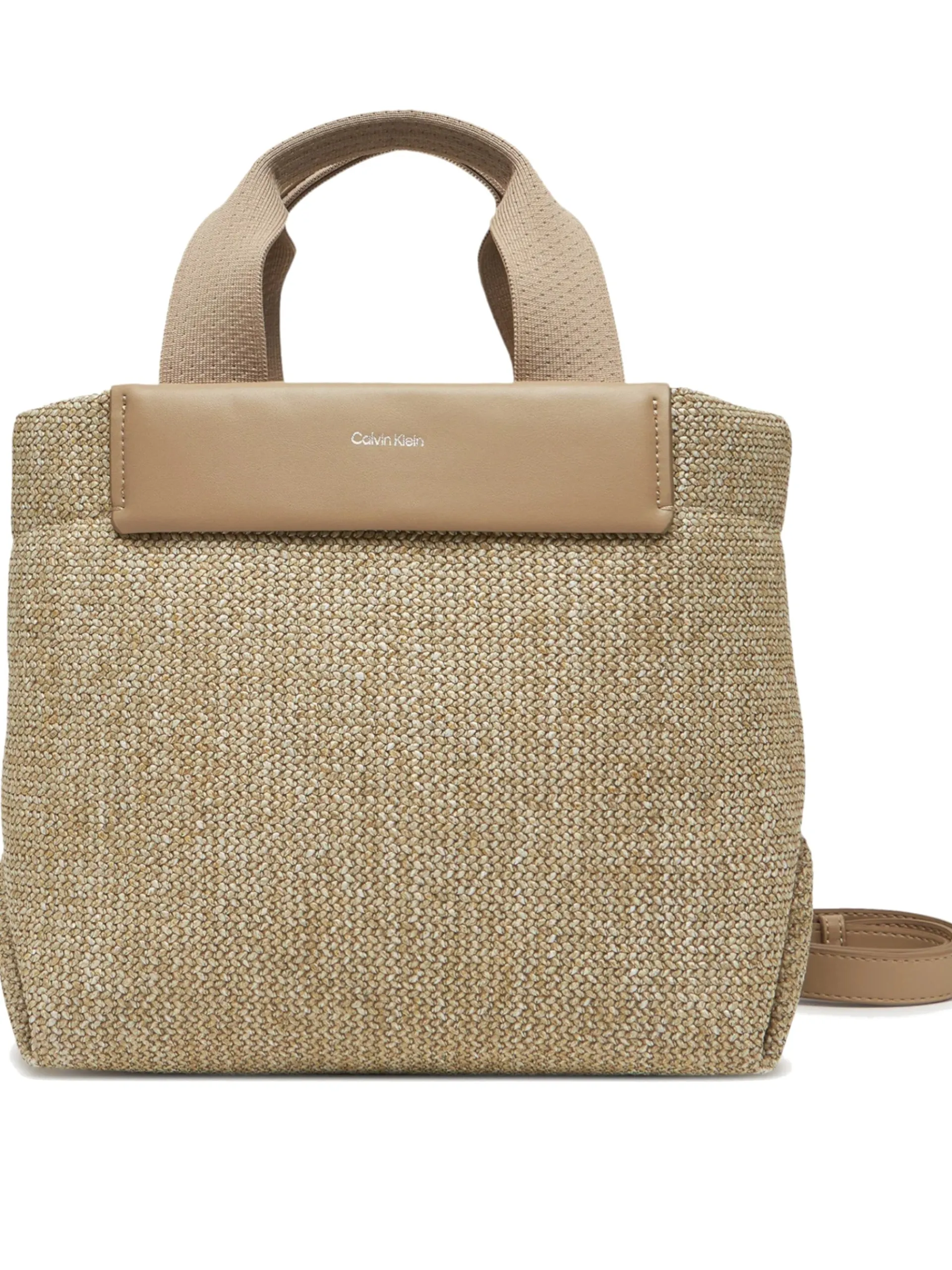 CALVIN KLEIN Borse*Borsa beige Raffia Small Tote Crossbody da donna K60K613026