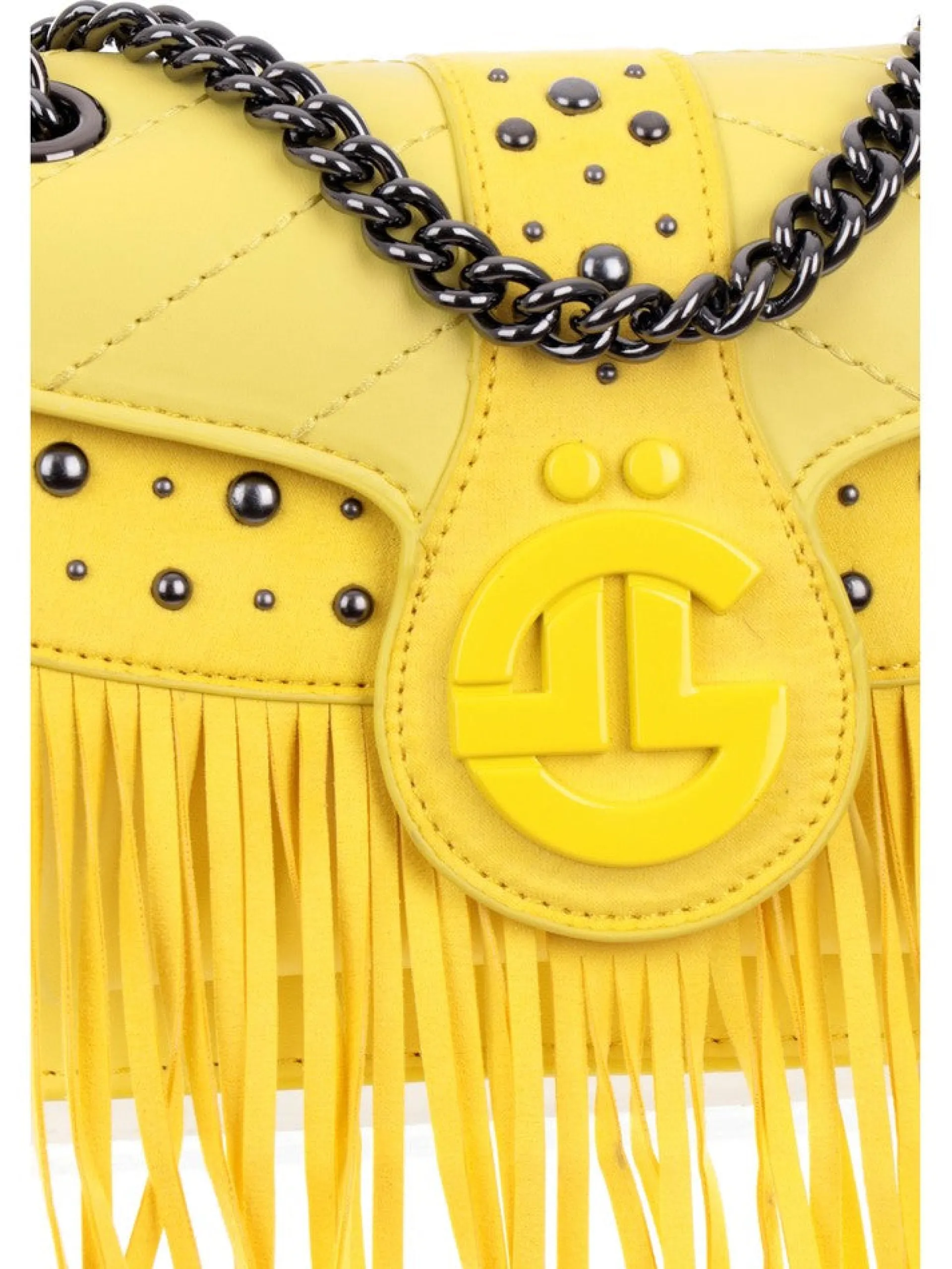 GAELLE Borse*Borsa Gialla da Donna con frange e tracolla regolabile GBDA3265AB