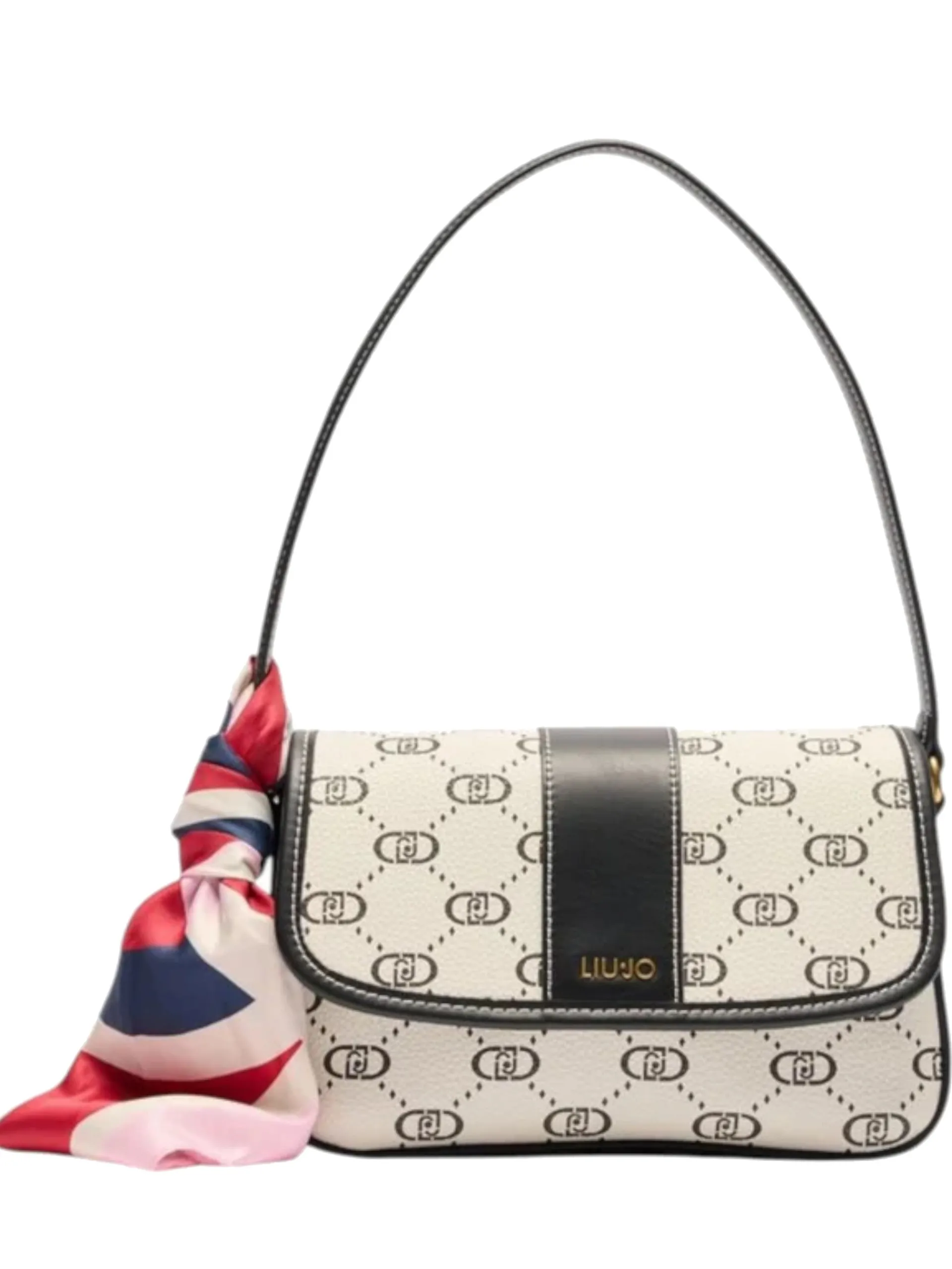 LIU JO MILANO Borse*Borsa Liu Jo bianca e nera ECS S Crossbody da donna con foulard AA5085E0086