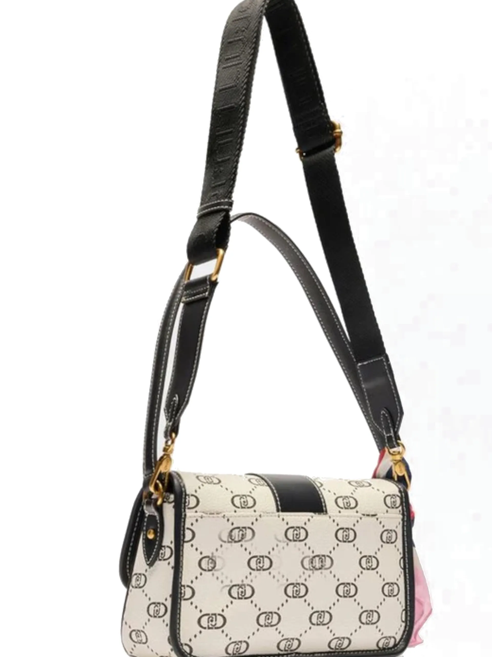LIU JO MILANO Borse*Borsa Liu Jo bianca e nera ECS S Crossbody da donna con foulard AA5085E0086