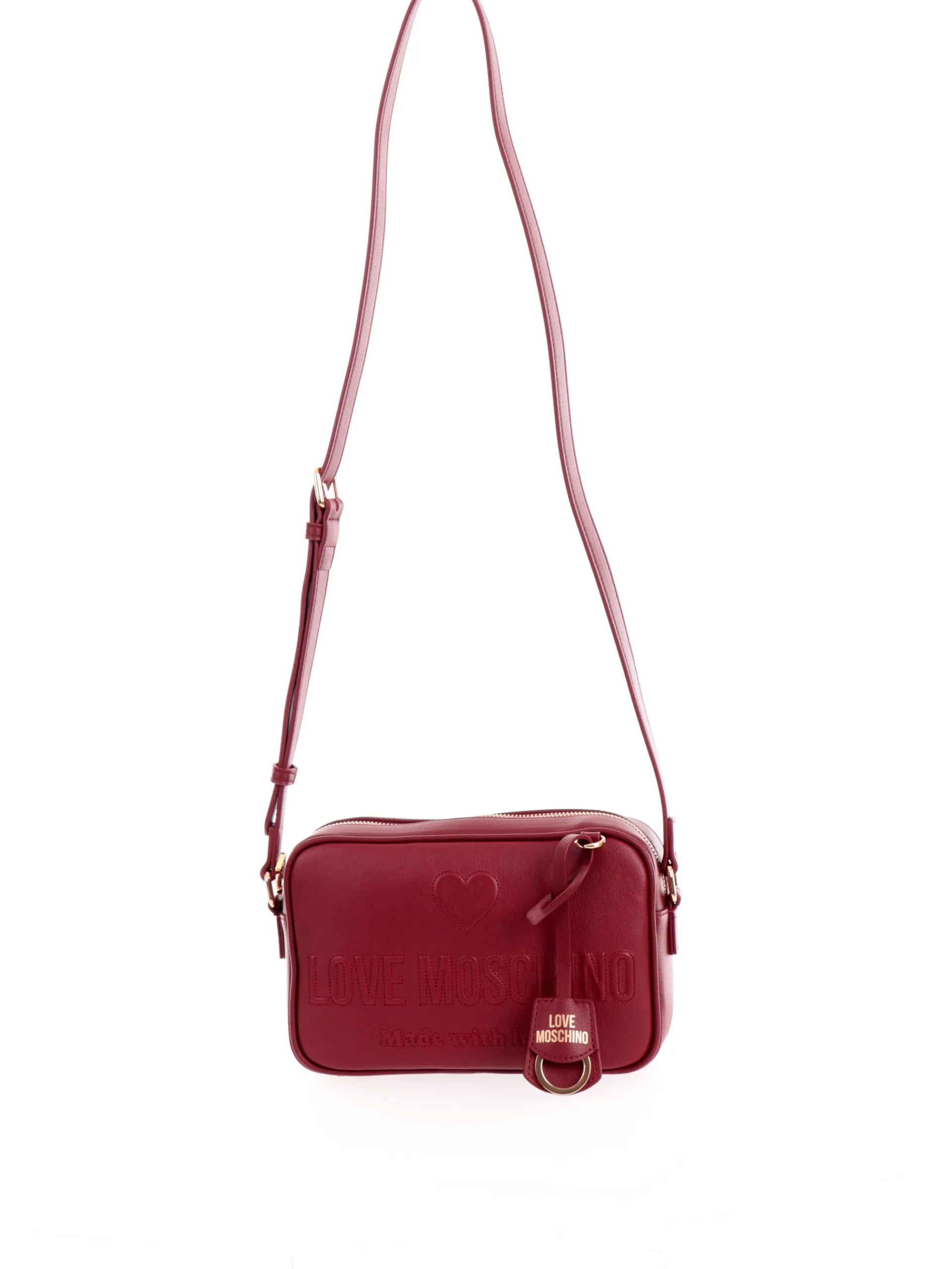 LOVE MOSCHINO Borse*Borsa bordeaux con tracolla in vera pelle JC4117