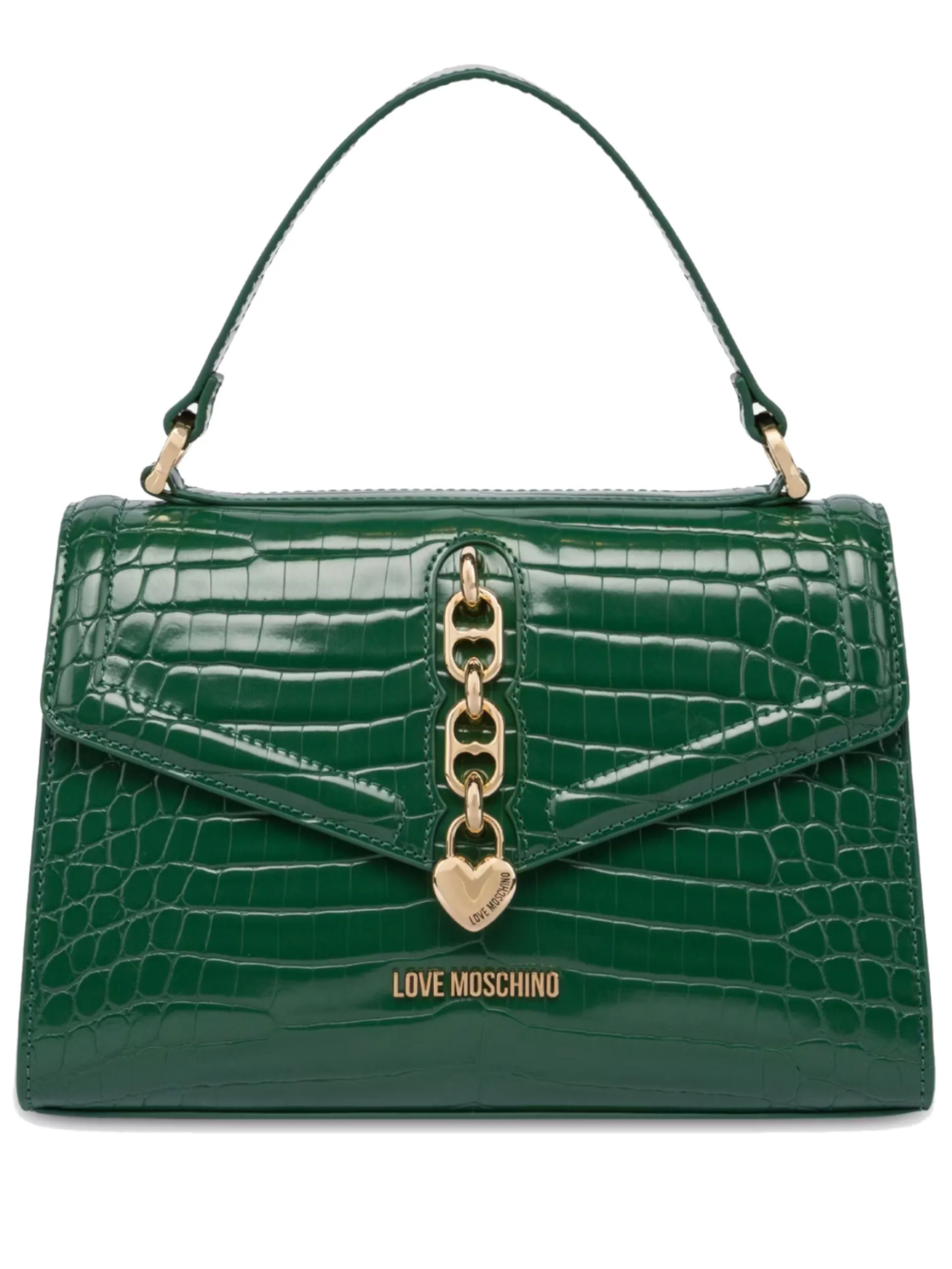 LOVE MOSCHINO Borse*Borsa verde coccodrillo con tracolla JC4389KJ0