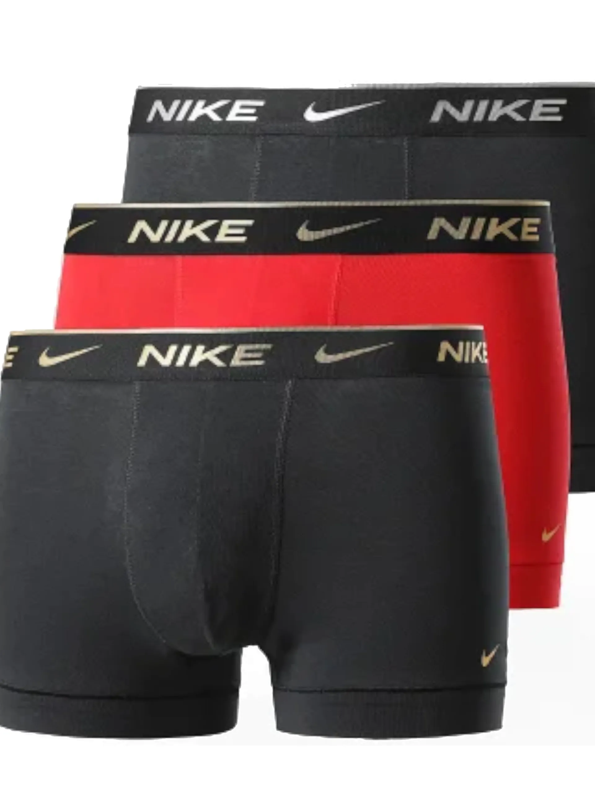 NIKE Boxer*Boxer neri e rossi da uomo x3 Trunk 0000KE1008