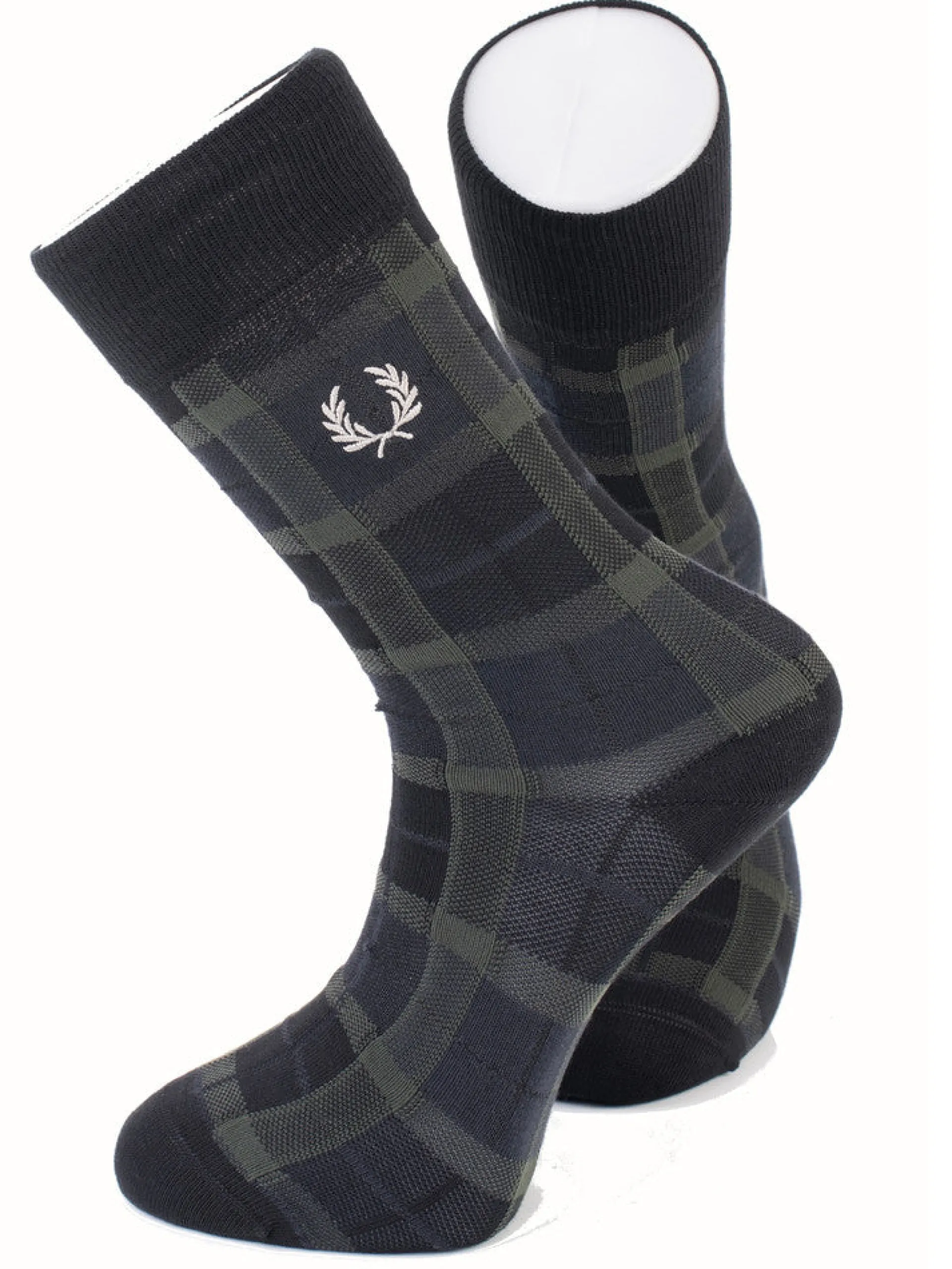 FRED PERRY Calzini*Calzini neri da uomo Tartan C6150