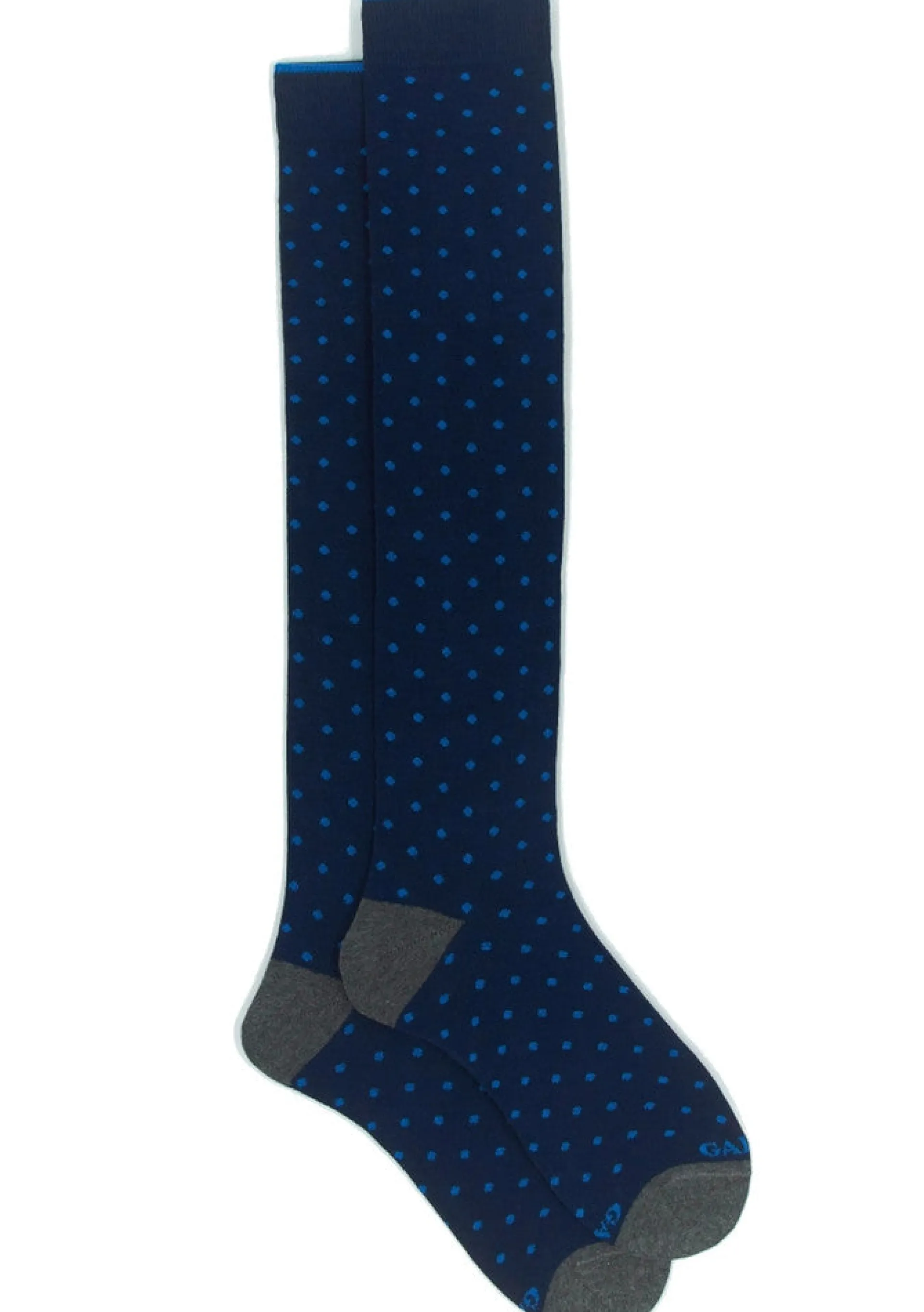 GALLO Calzini*Calzini blu con pois celesti da uomo AP103013