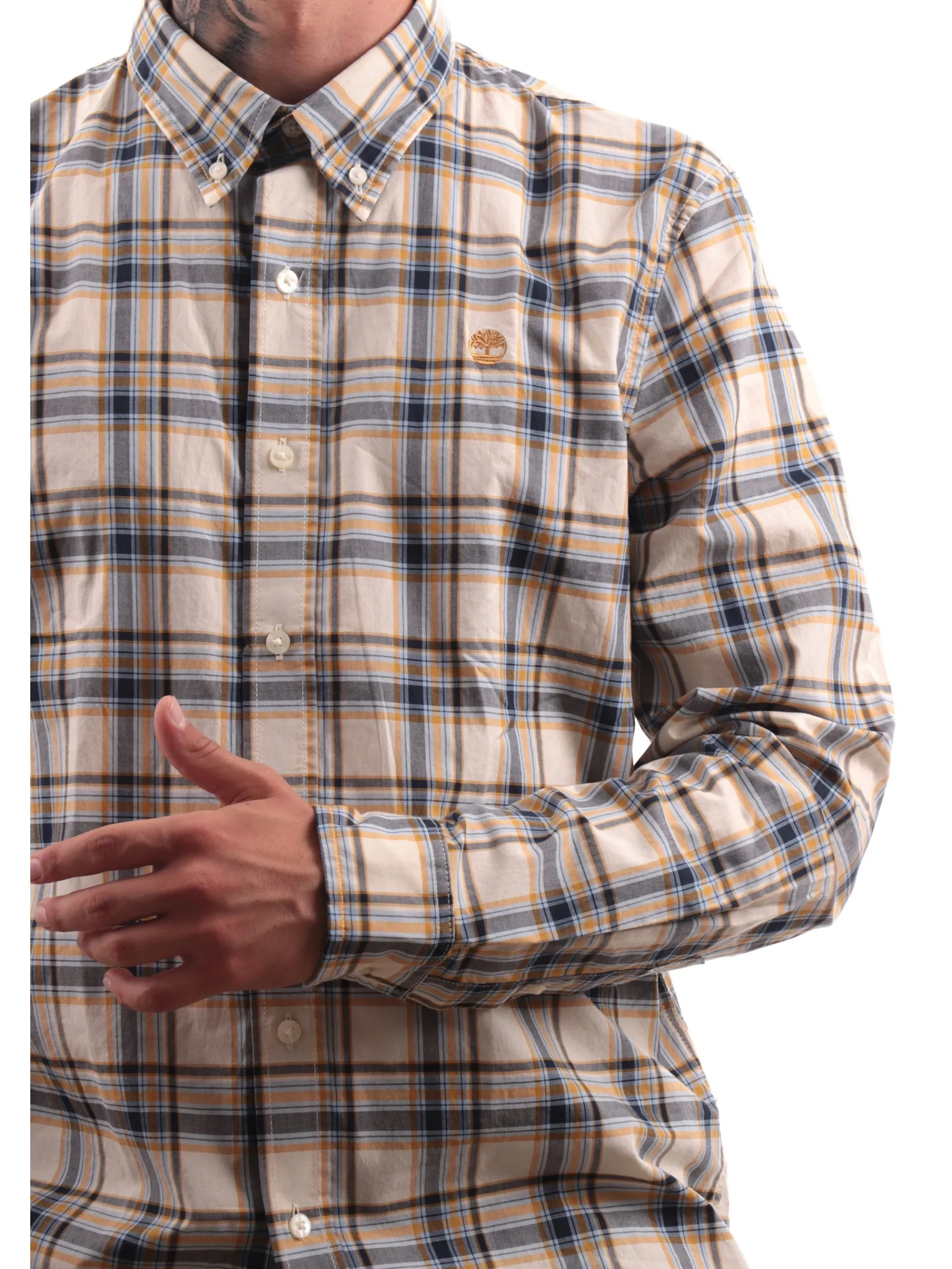 TIMBERLAND Camicie*Camicia a quadri beige da uomo logo ricamato TB0A6V66