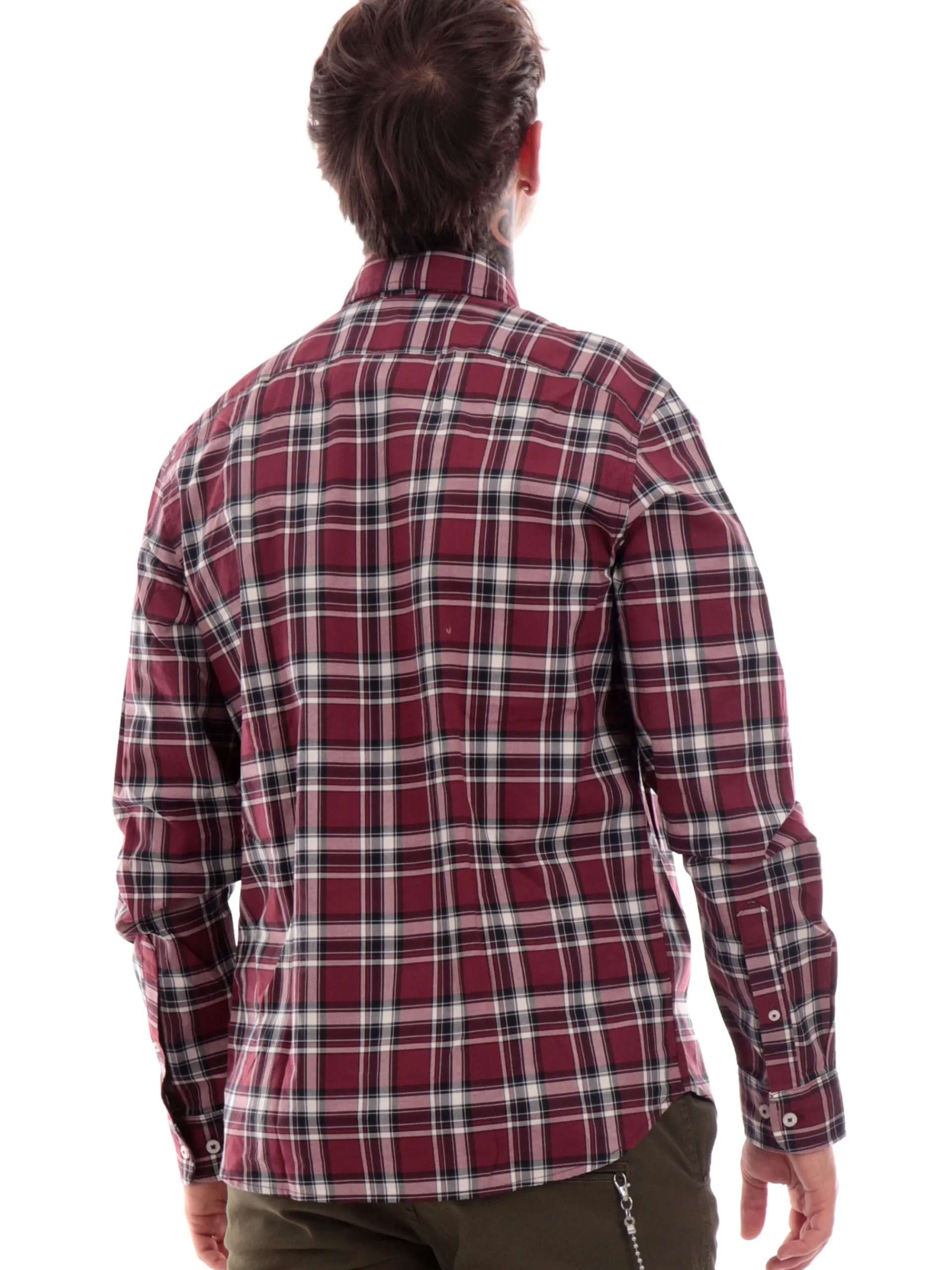 TIMBERLAND Camicie*Camicia a quadri bordeaux da uomo logo ricamato TB0A6V66