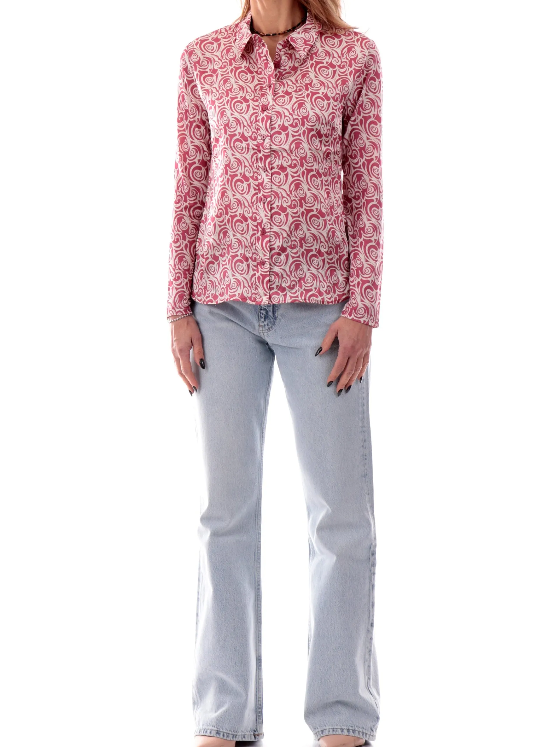 ANIS Top & Camicie*Camicia rosa floreale da donna maniche lunghe 251W1490