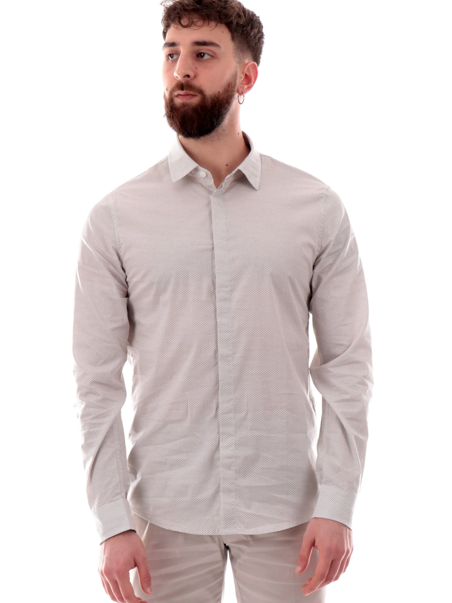 ARMANI EXCHANGE Camicie*Camicia AX bianca da uomo fantasia geo XM000625AF13184