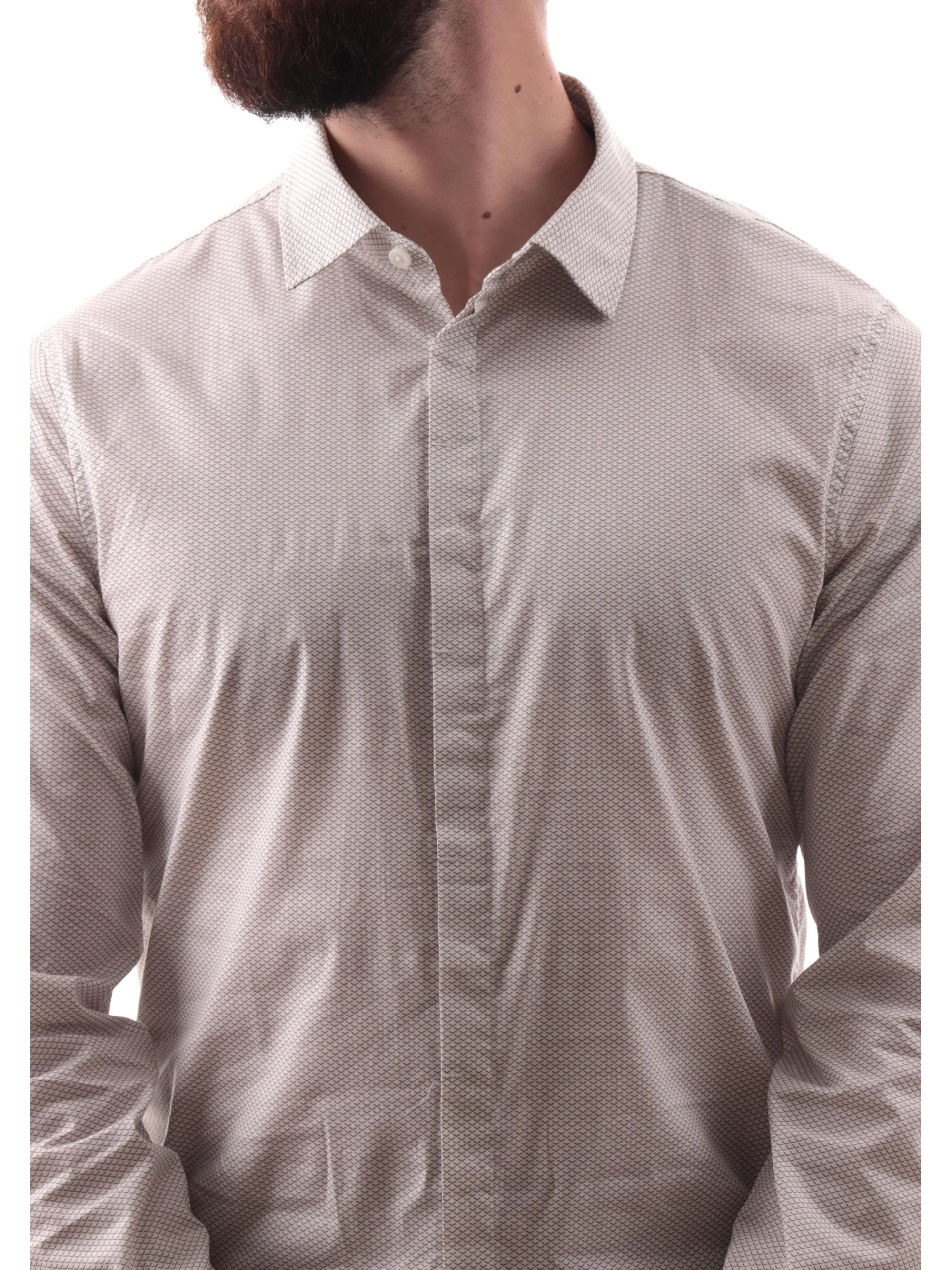 ARMANI EXCHANGE Camicie*Camicia AX bianca da uomo fantasia geo XM000625AF13184
