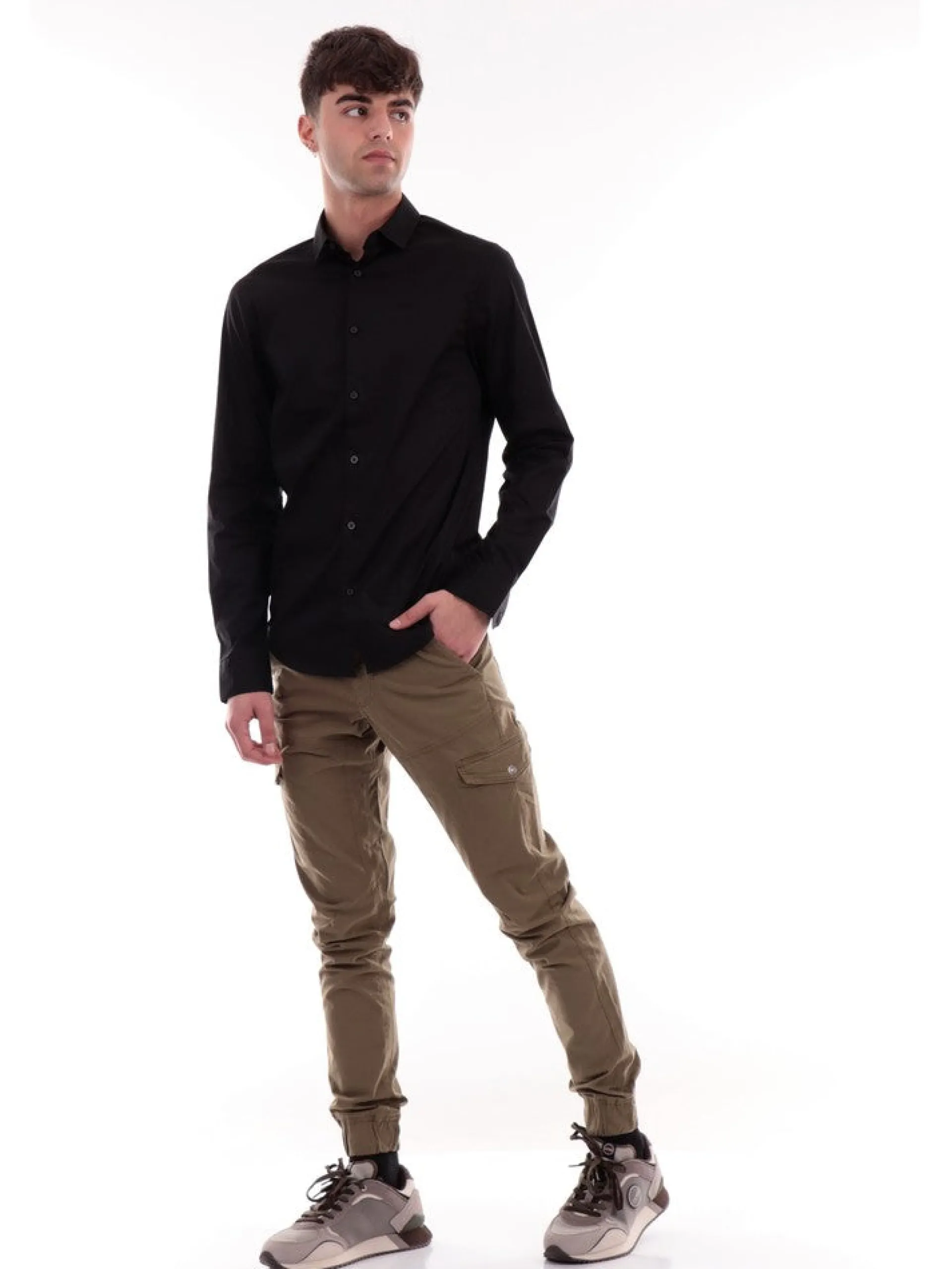 ARMANI EXCHANGE Camicie*Camicia AX nera da uomo 8NZC31ZN28Z