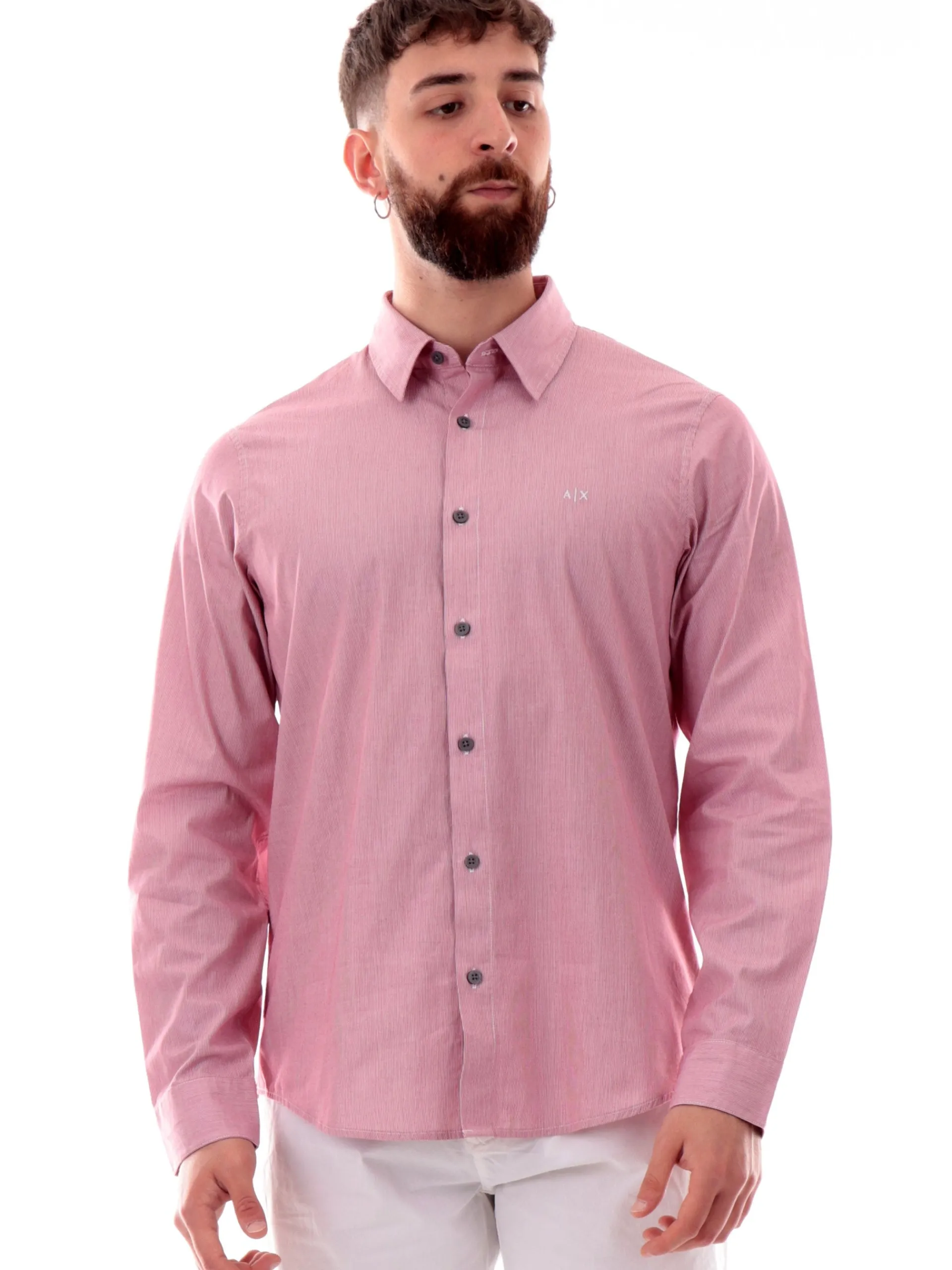 ARMANI EXCHANGE Camicie*Camicia righe bianche e rosse XM000445AF13007F da uomo