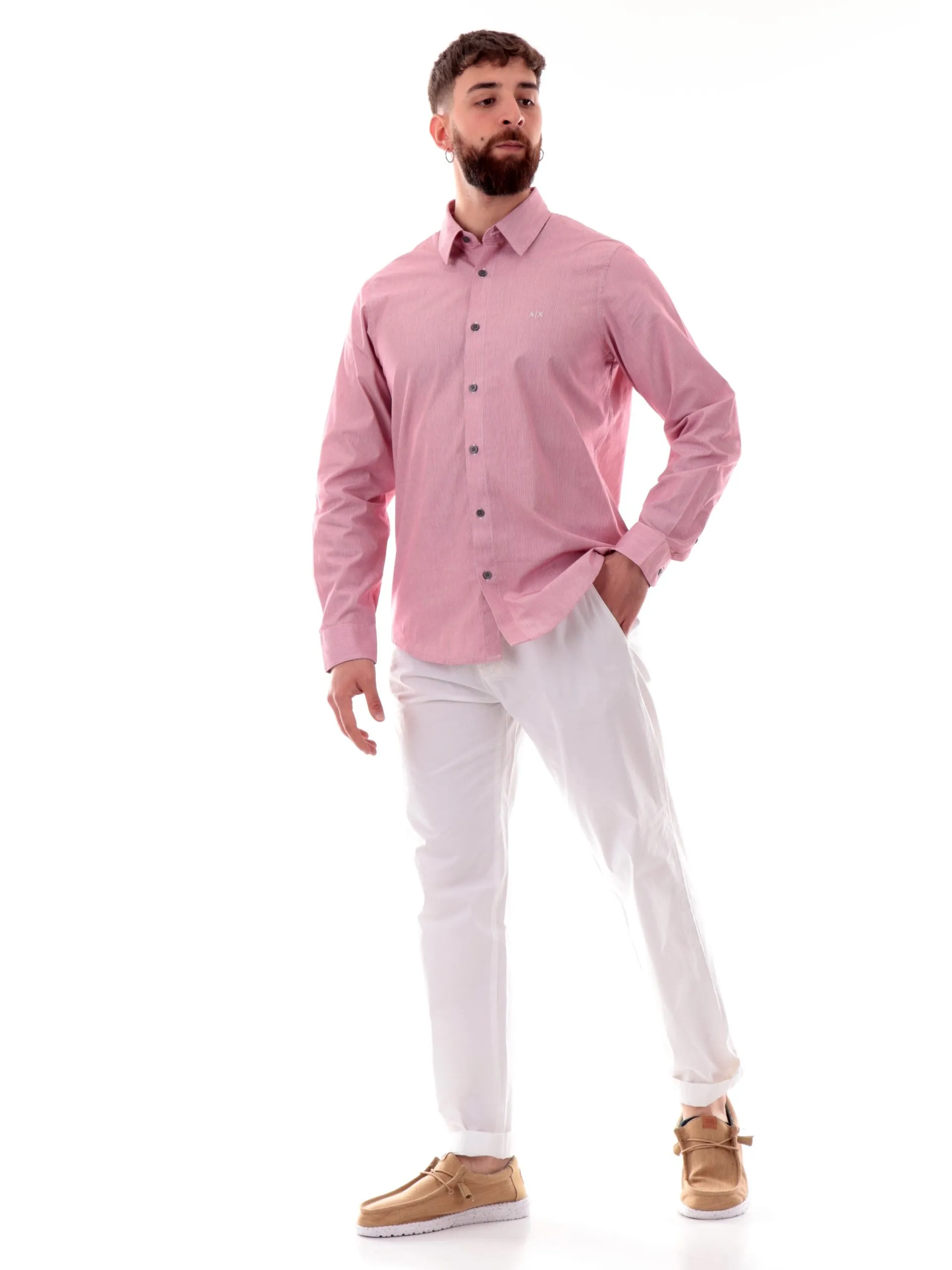 ARMANI EXCHANGE Camicie*Camicia righe bianche e rosse XM000445AF13007F da uomo