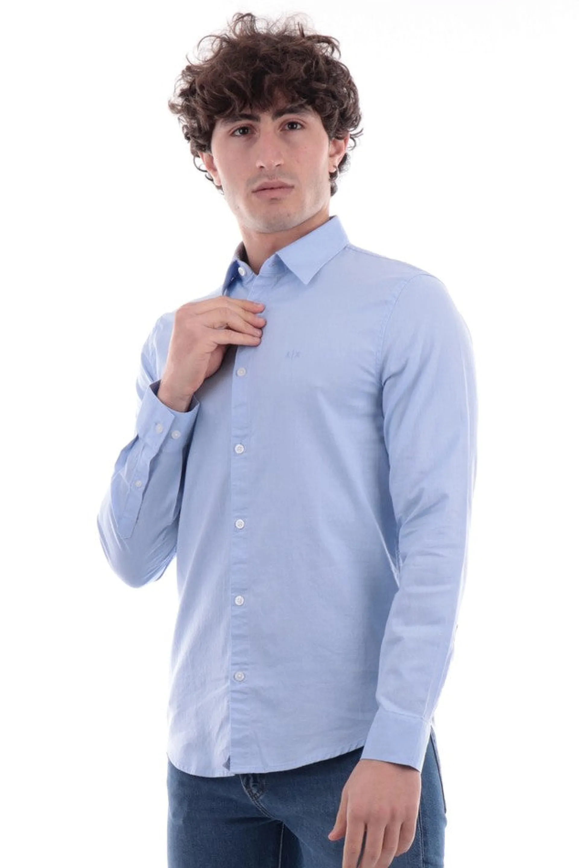ARMANI EXCHANGE Camicie*Camicia AX celeste da uomo 8NZCGBZ8ANZ