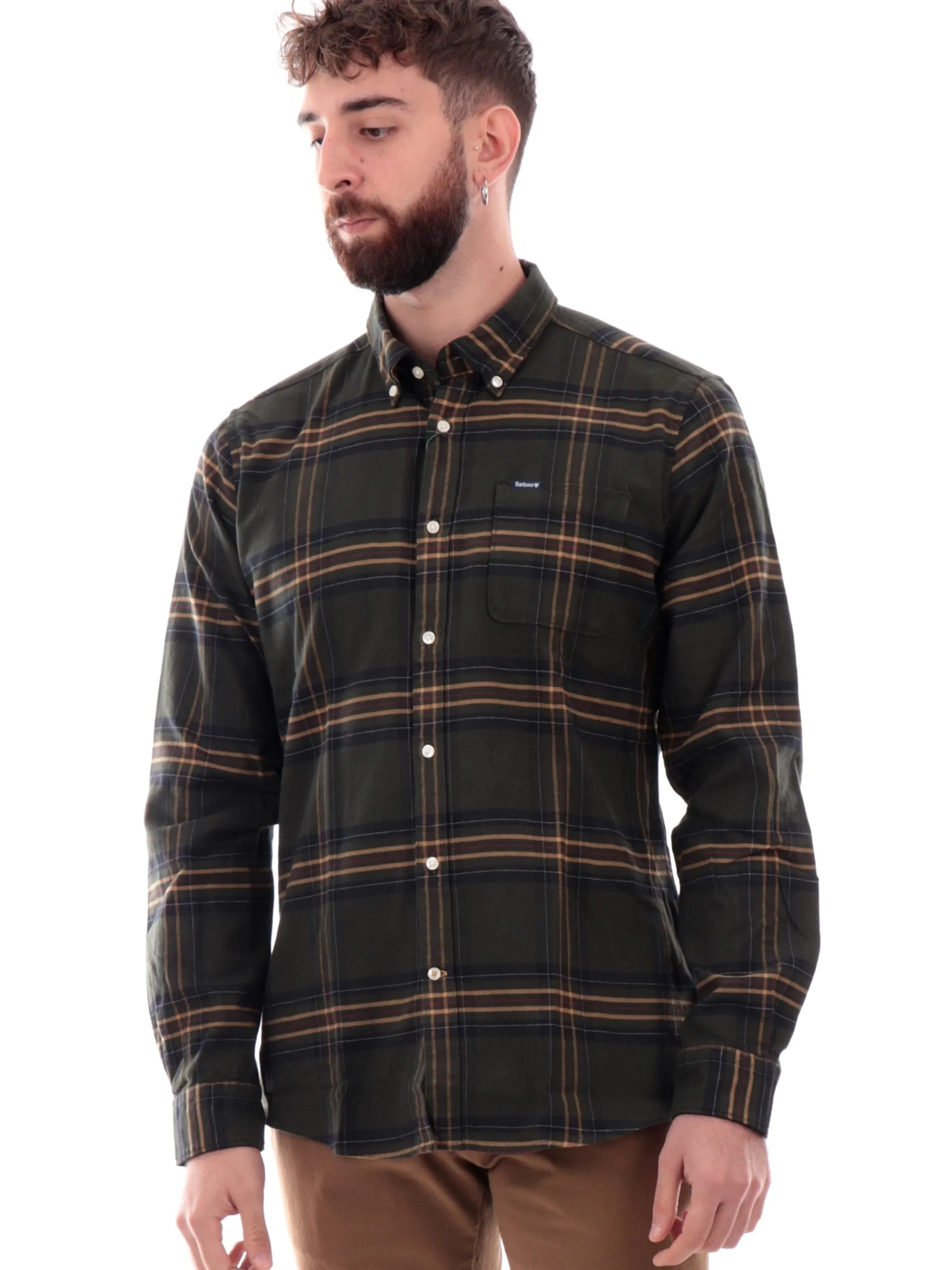 BARBOUR Camicie*Camicia a Quadri verde da Uomo Portdown Tailored MSH5035