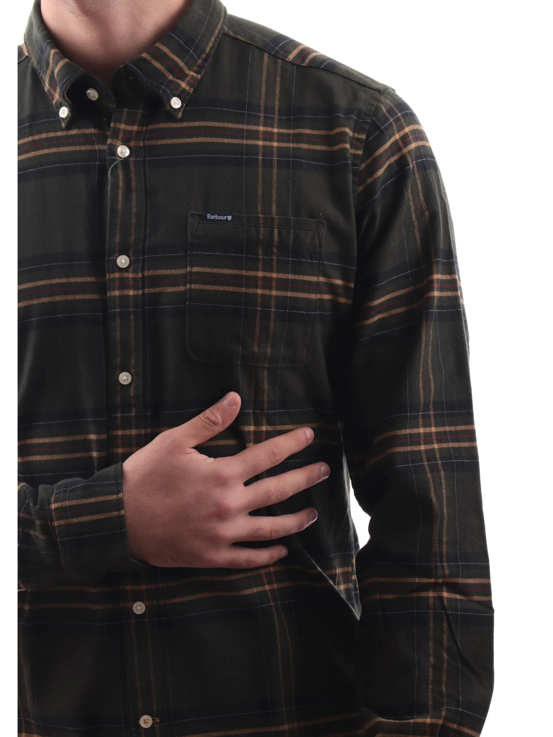 BARBOUR Camicie*Camicia a Quadri verde da Uomo Portdown Tailored MSH5035