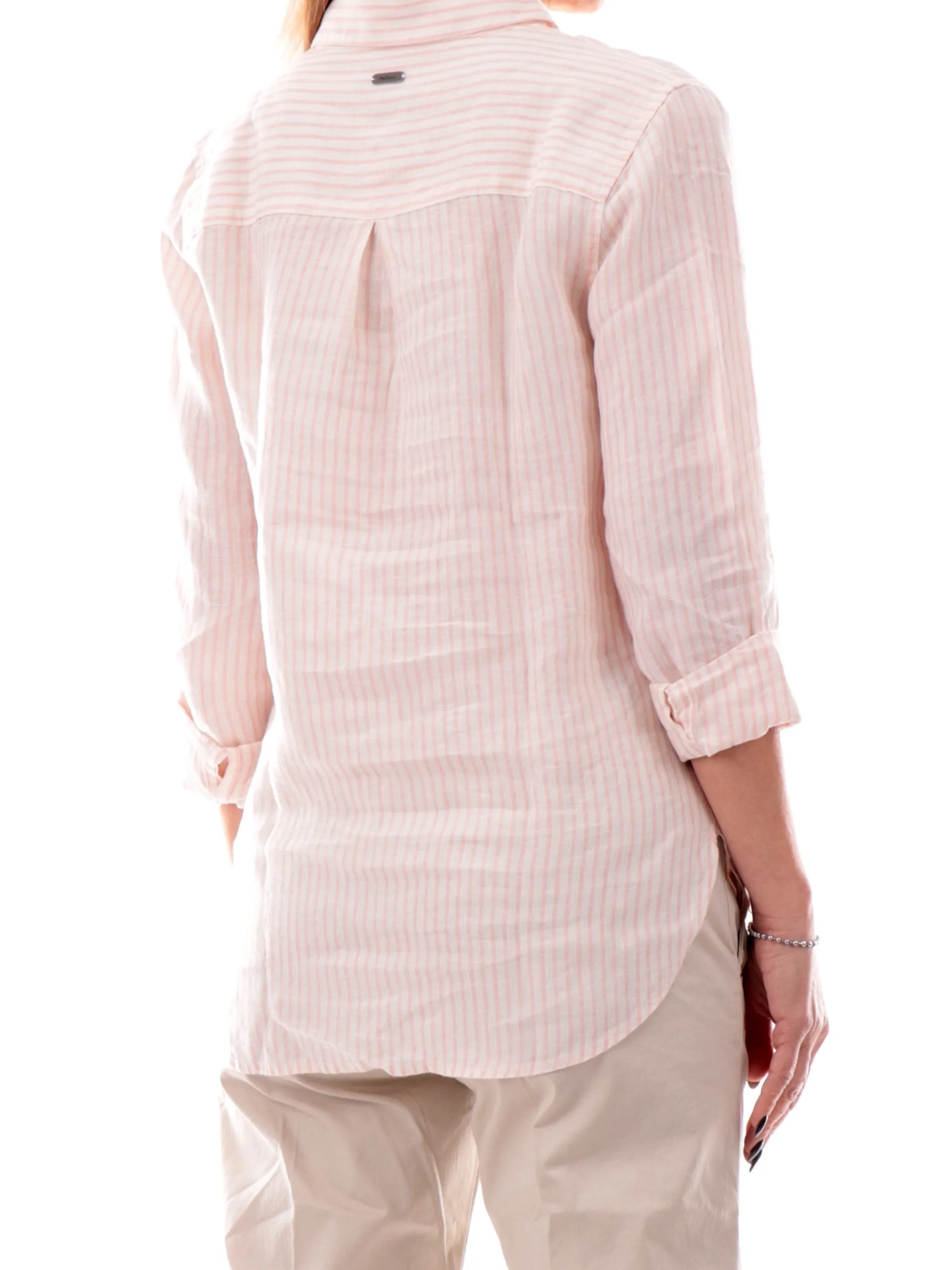 BARBOUR Top & Camicie*Camicia da donna a righe bianca e rosa LSH1315