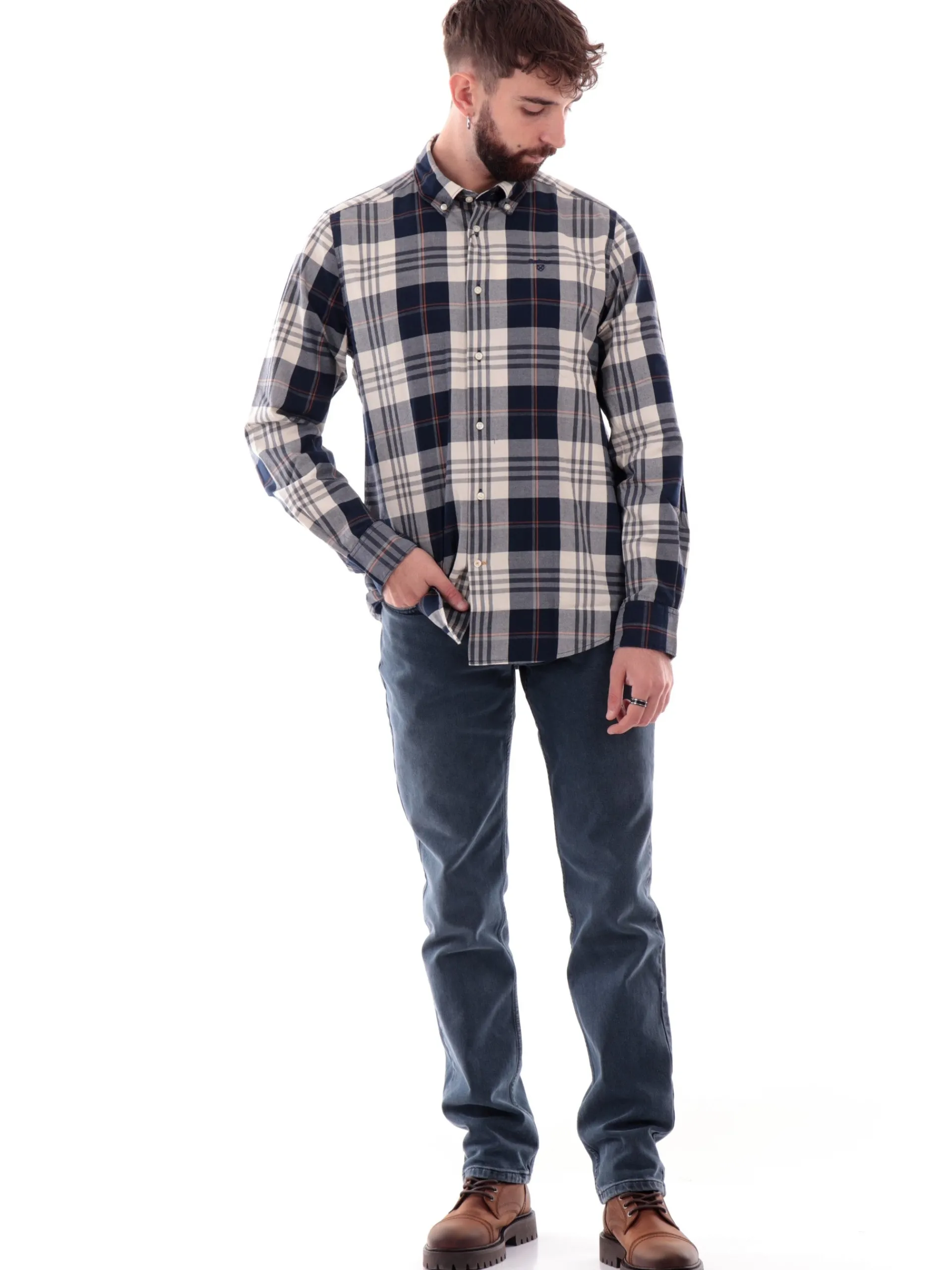 BARBOUR Camicie*Camicia Uomo a Quadri Edgar beige e blu MSH5355NY91