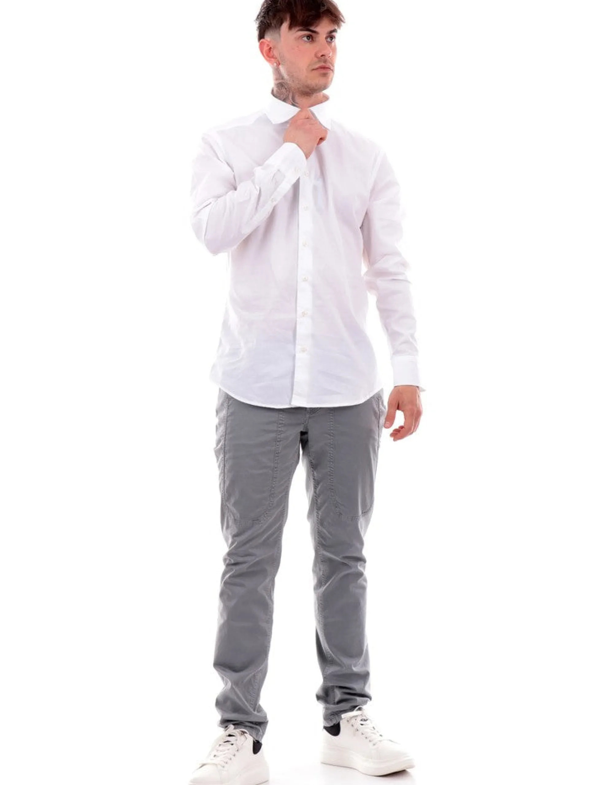 BASTONCINO Camicie*Camicia bianca da uomo cotone 2600