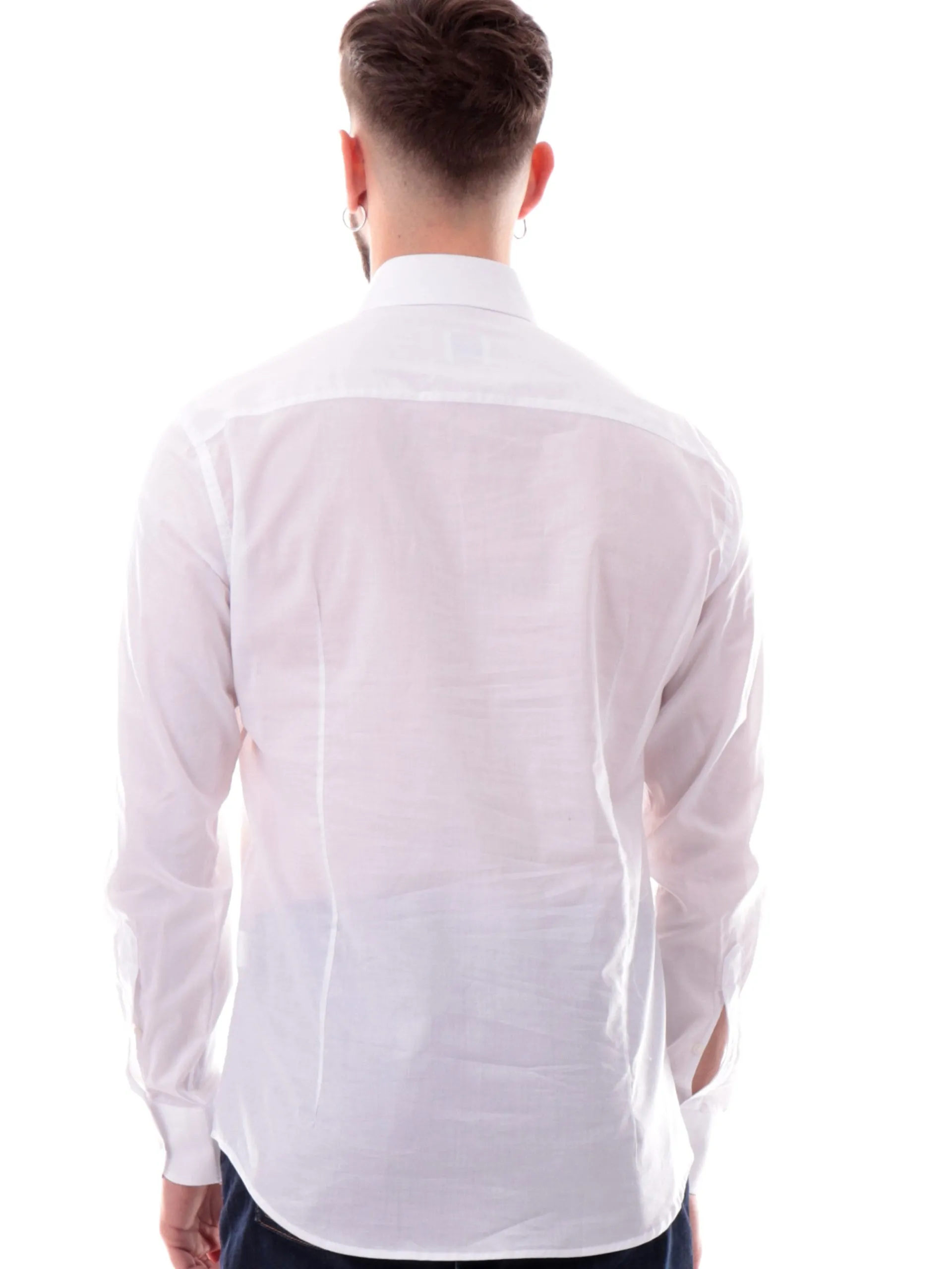 BASTONCINO Camicie*Camicia bianca 100% cotone da uomo maniche lunghe 43511