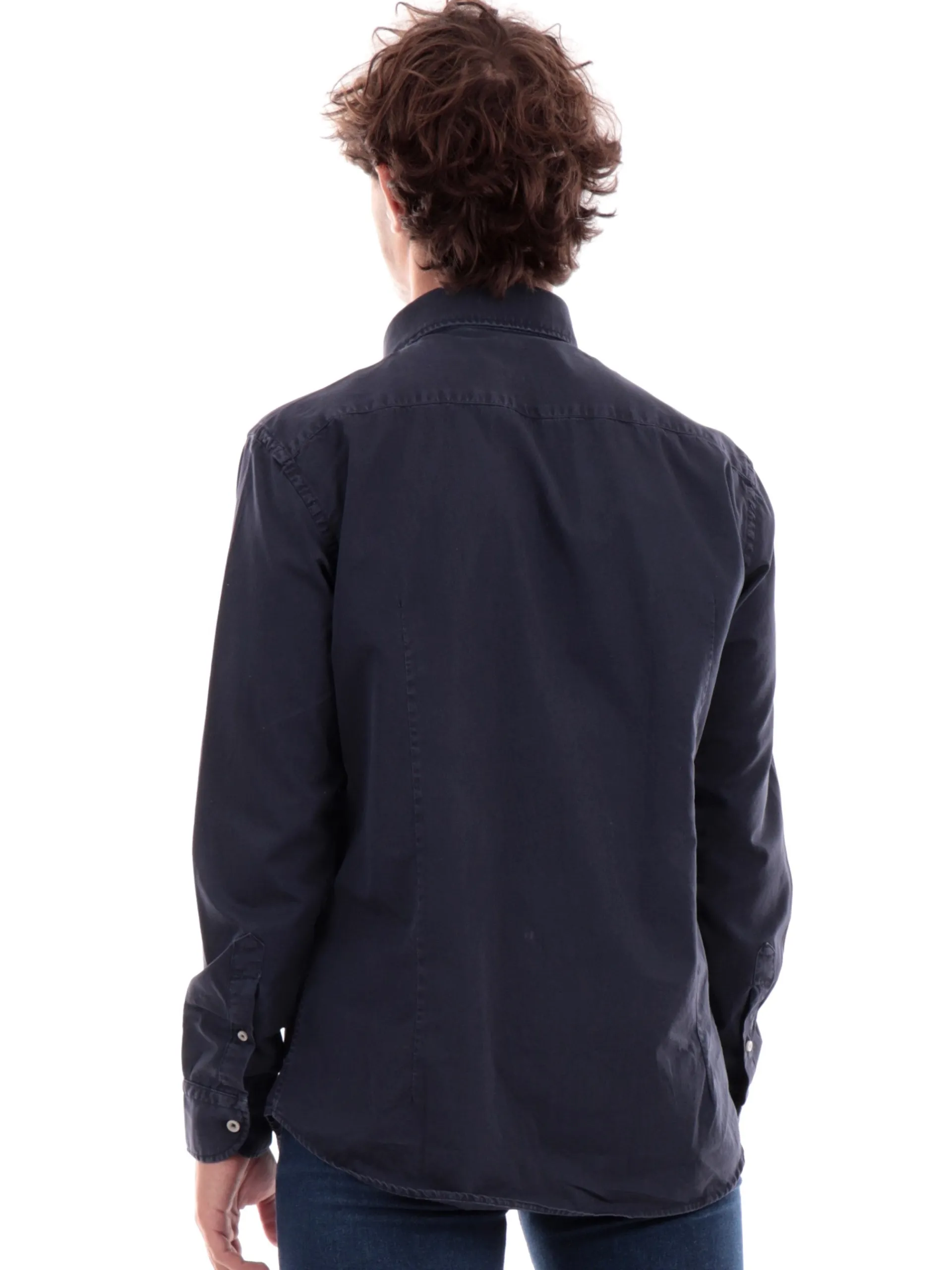 BASTONCINO Camicie*Camicia blu washed da uomo 137912