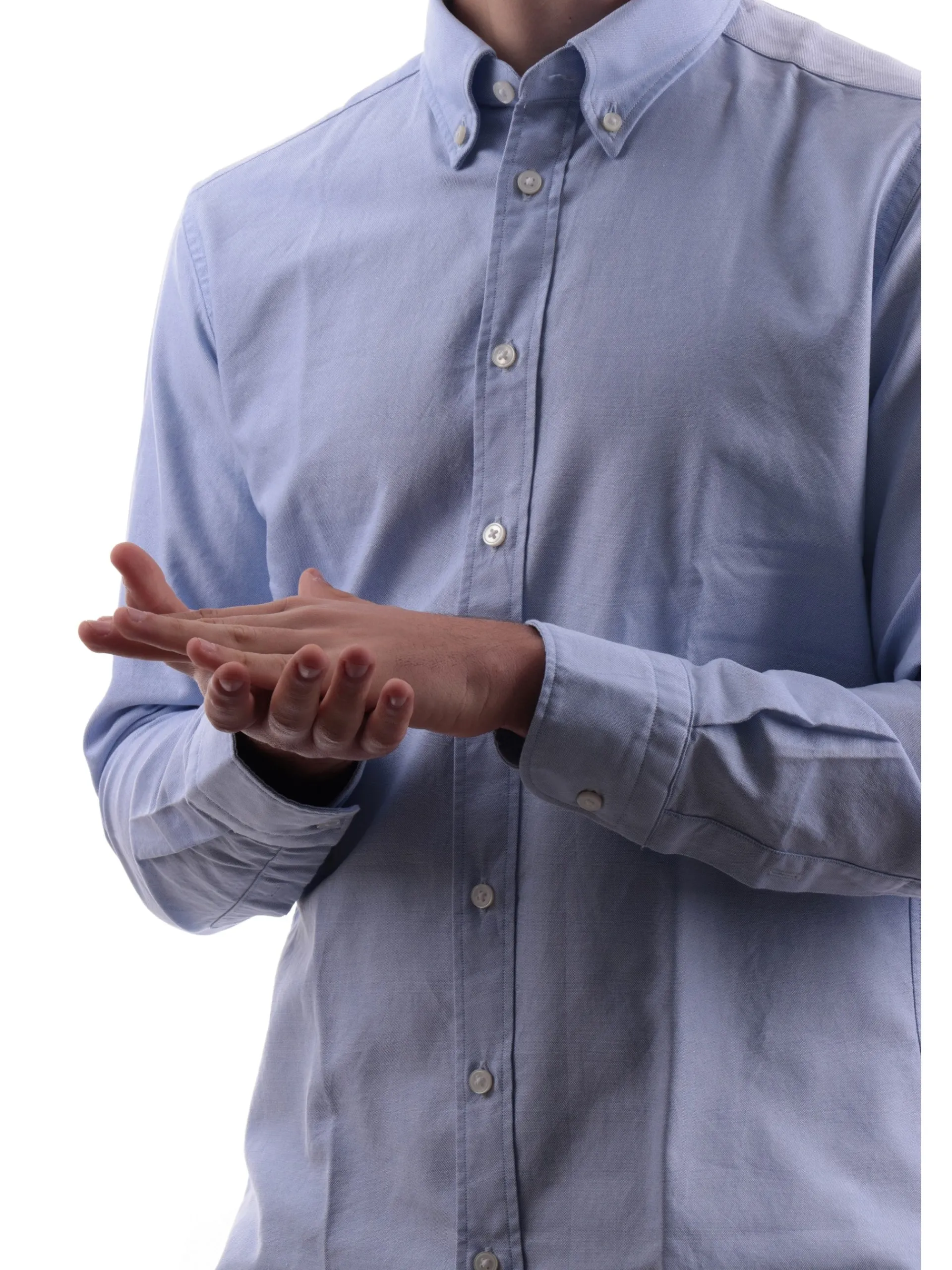 BASTONCINO Camicie*Camicia da uomo celeste OXFORDW
