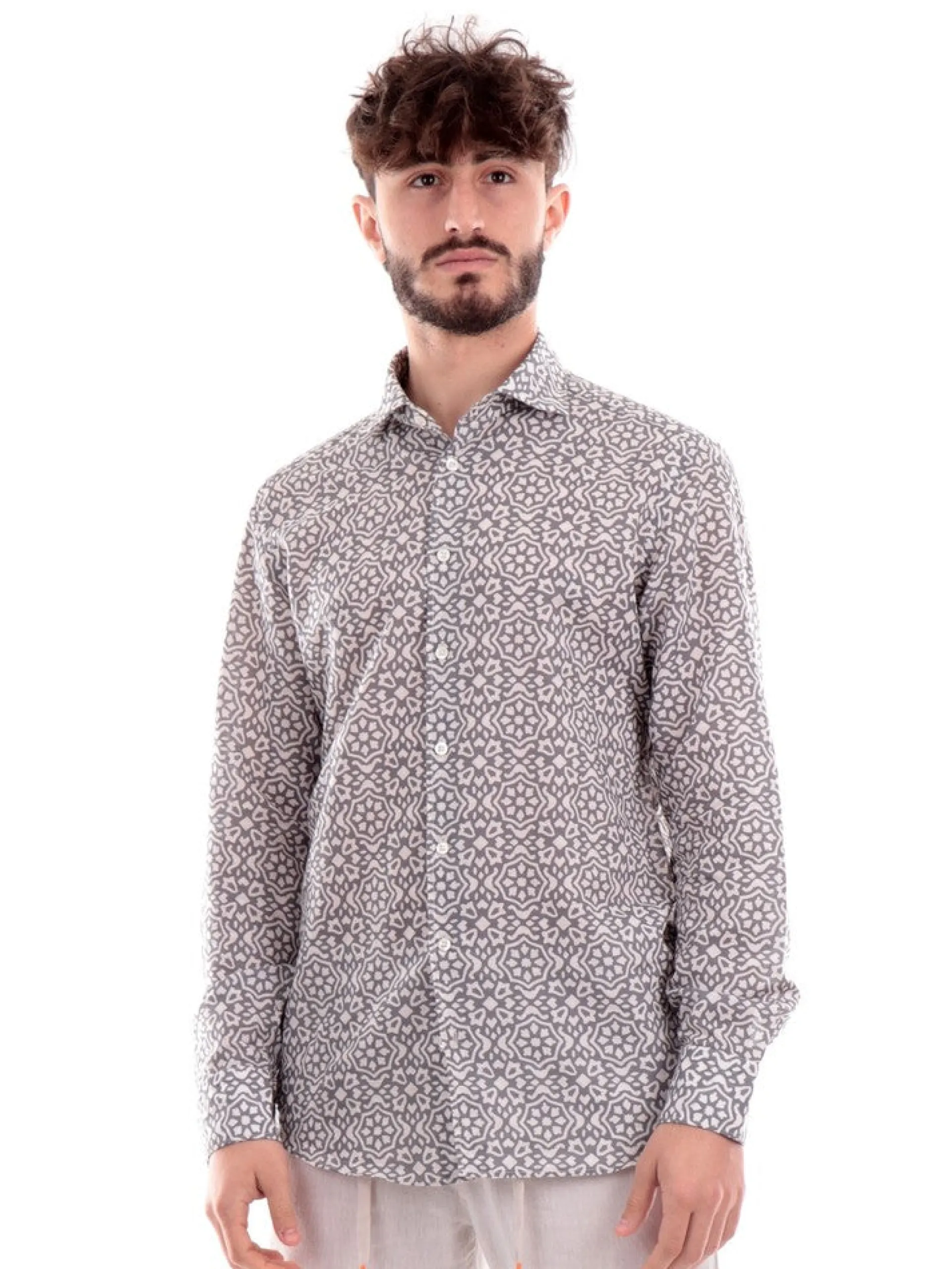 BASTONCINO Camicie*Camicia grigia da uomo 2556