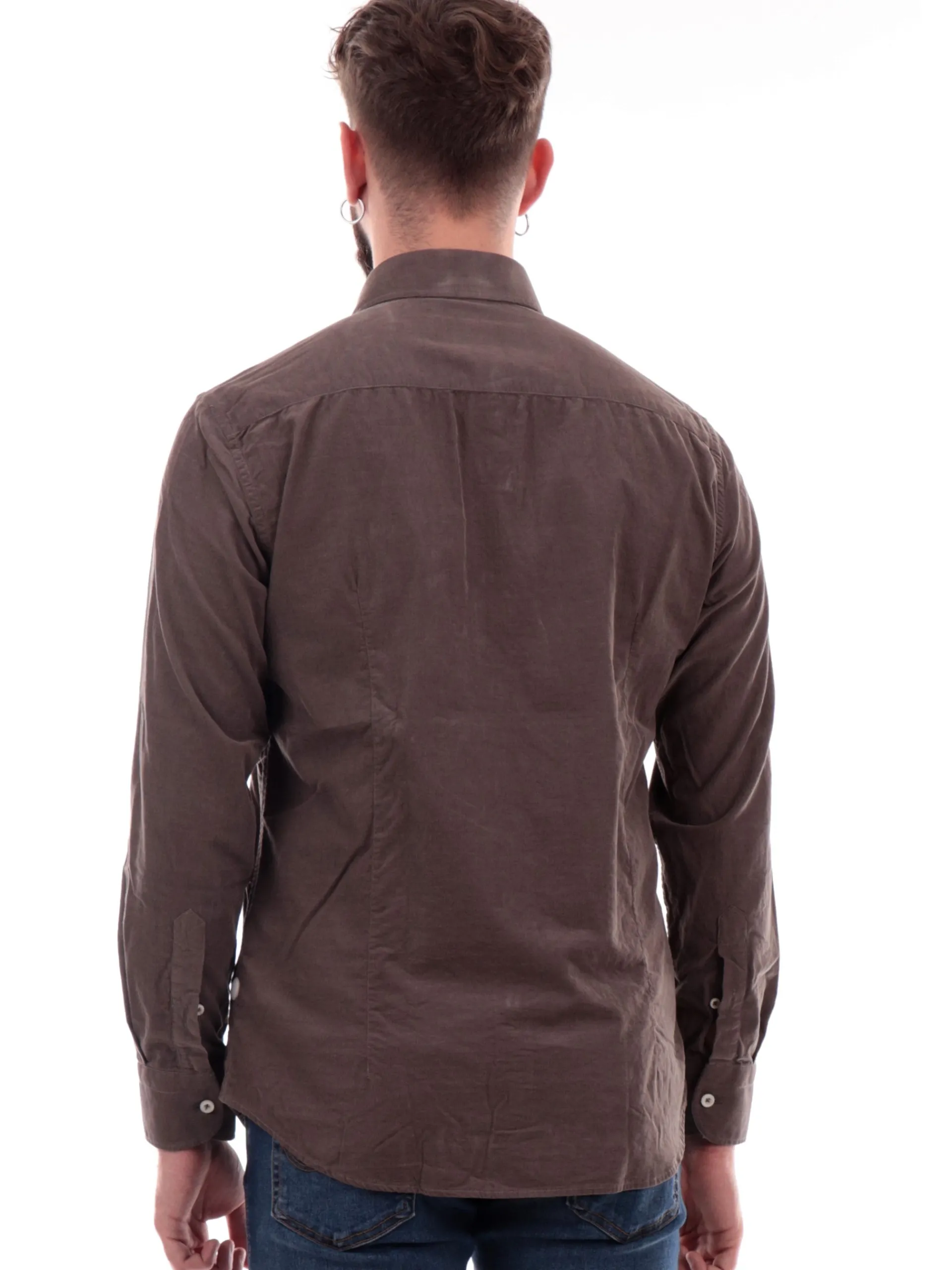 BASTONCINO Camicie*Camicia marrone da uomo 16834