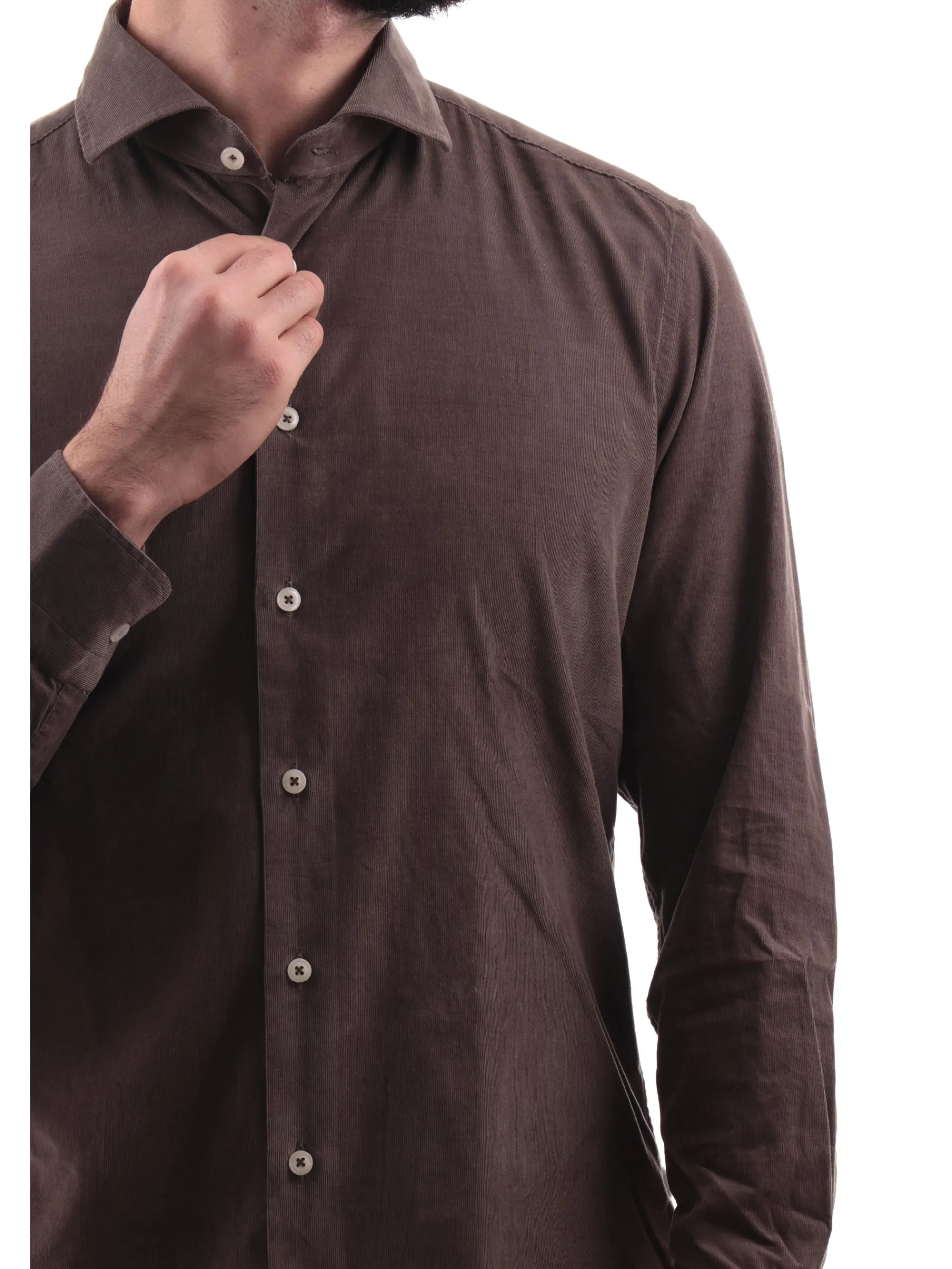 BASTONCINO Camicie*Camicia marrone da uomo 16834