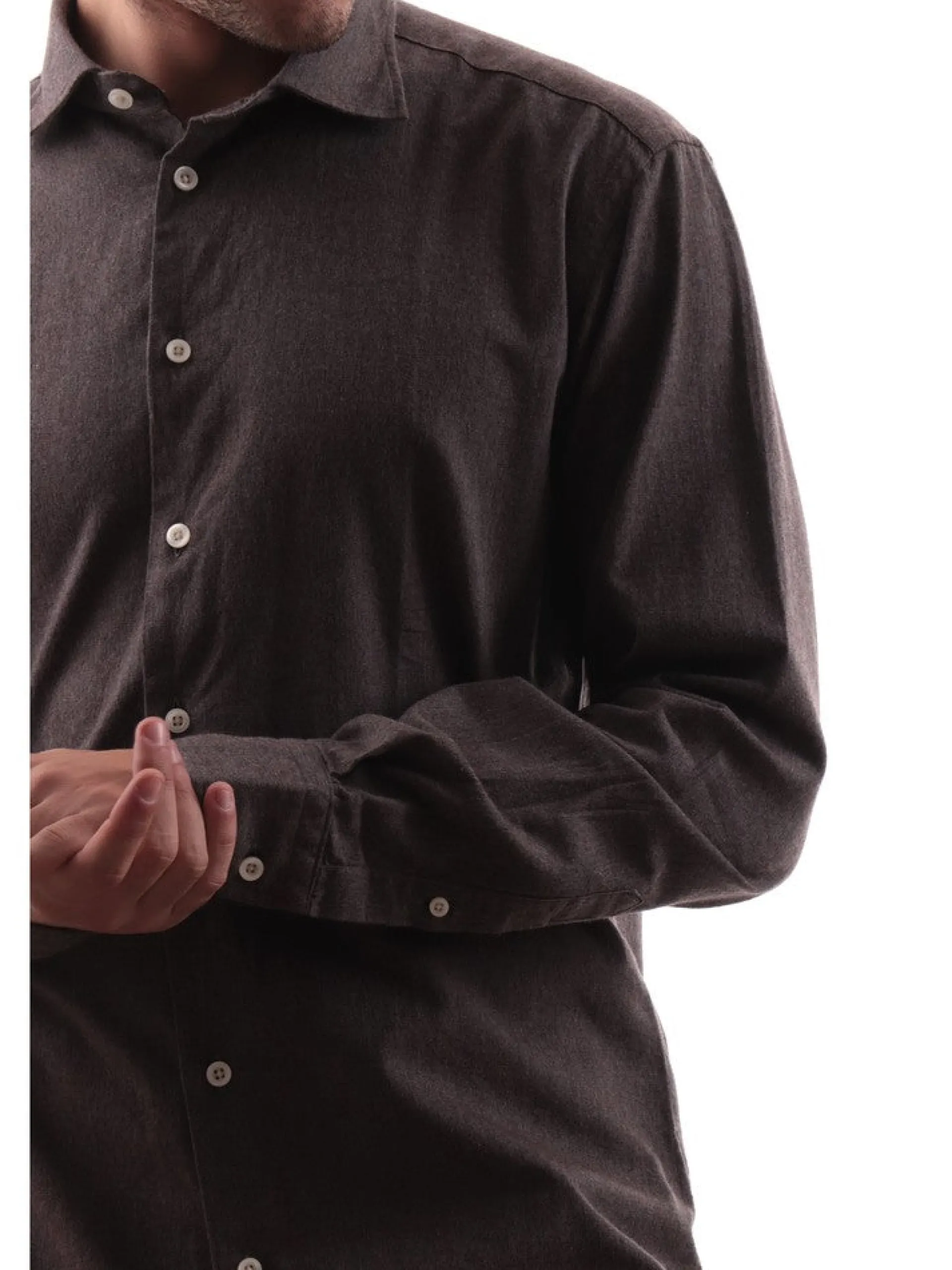 BASTONCINO Camicie*Camicia marrone da uomo 1726