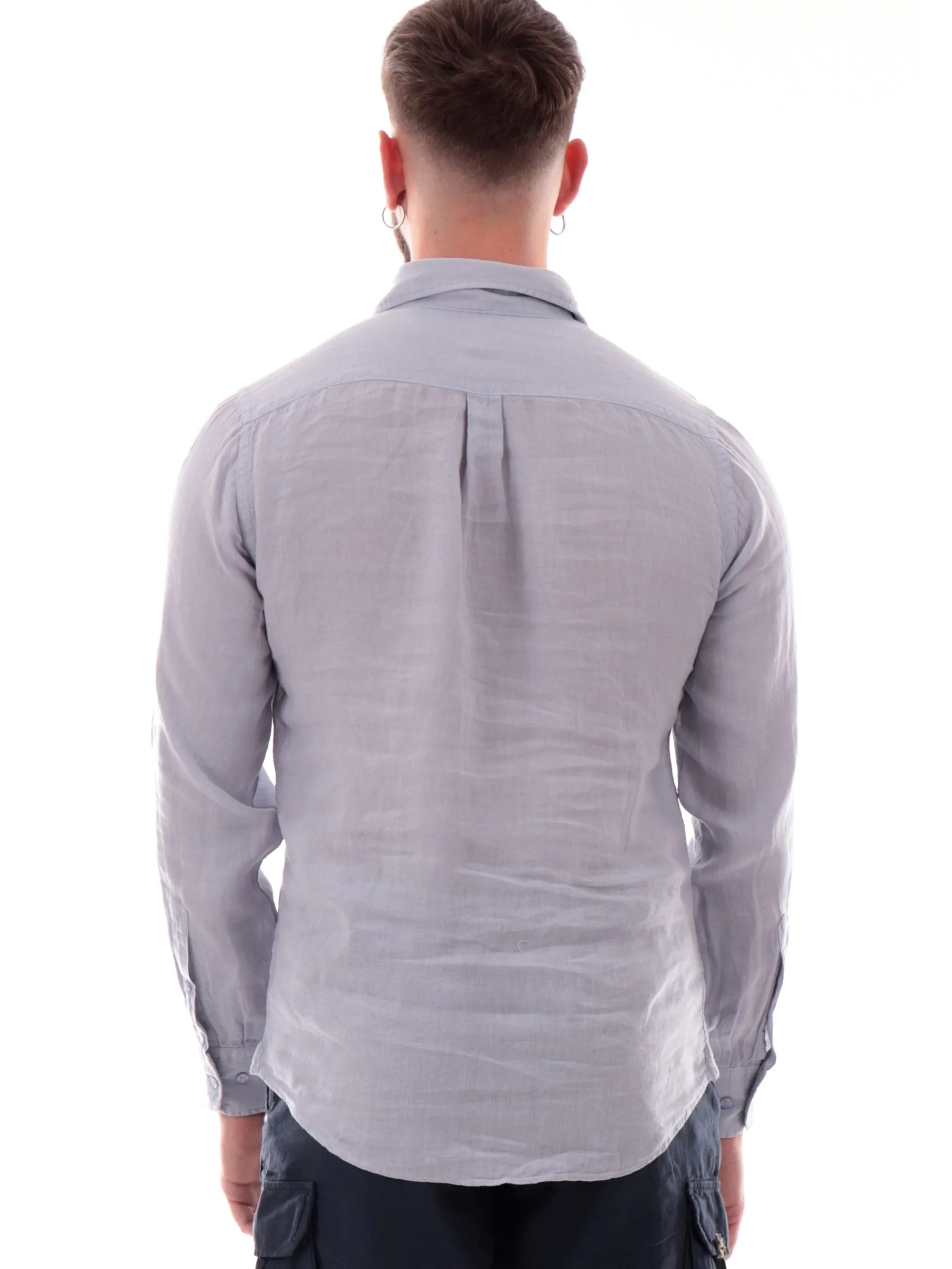 MANIFATTURA BORGHESE Camicie*Camicia Borghese azzurro polvere in lino da uomo 5SCA0109LI101MP