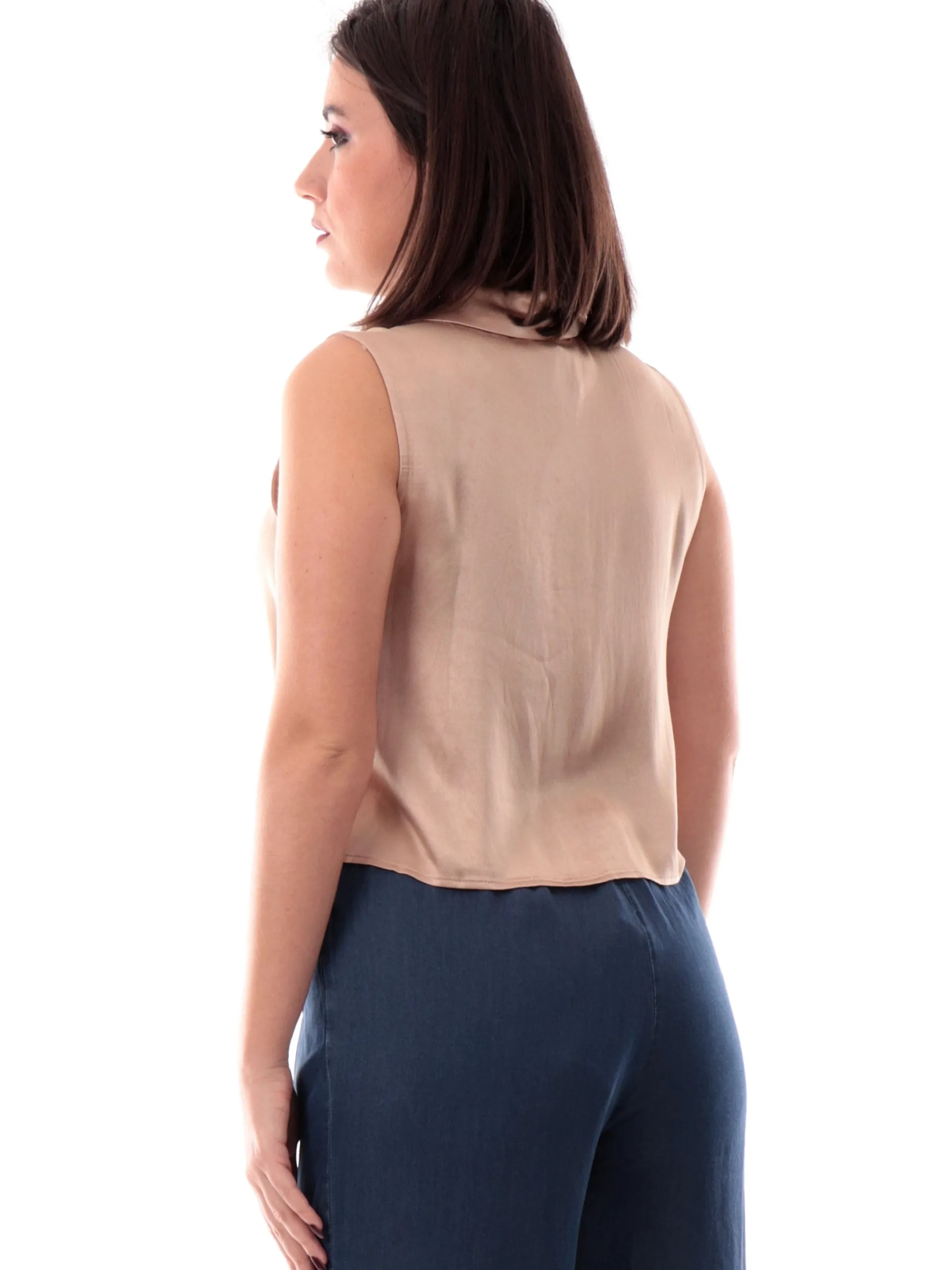 YES ZEE Top & Camicie*Camicia crop oro da donna smanicata C201EN00