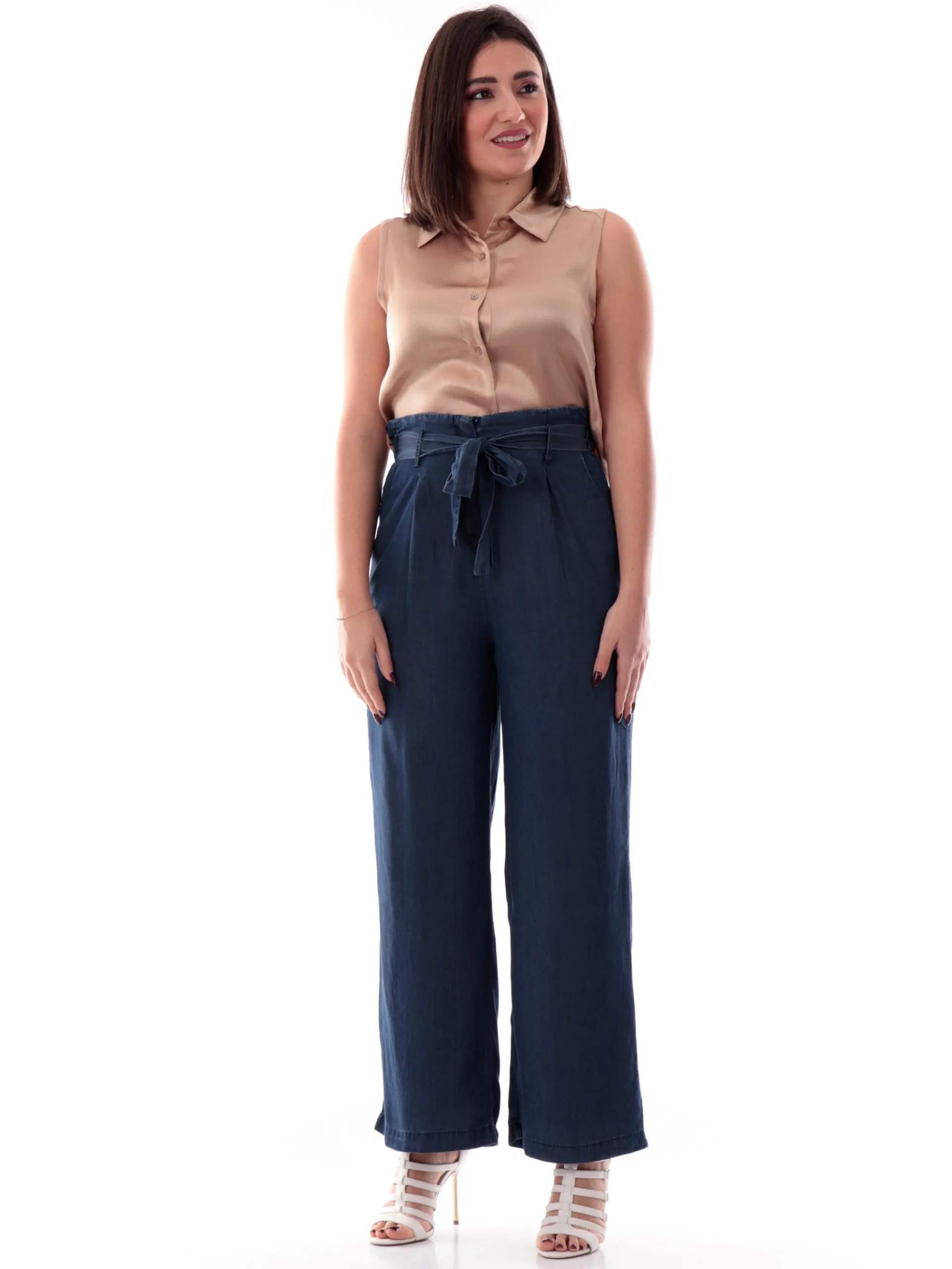 YES ZEE Top & Camicie*Camicia crop oro da donna smanicata C201EN00