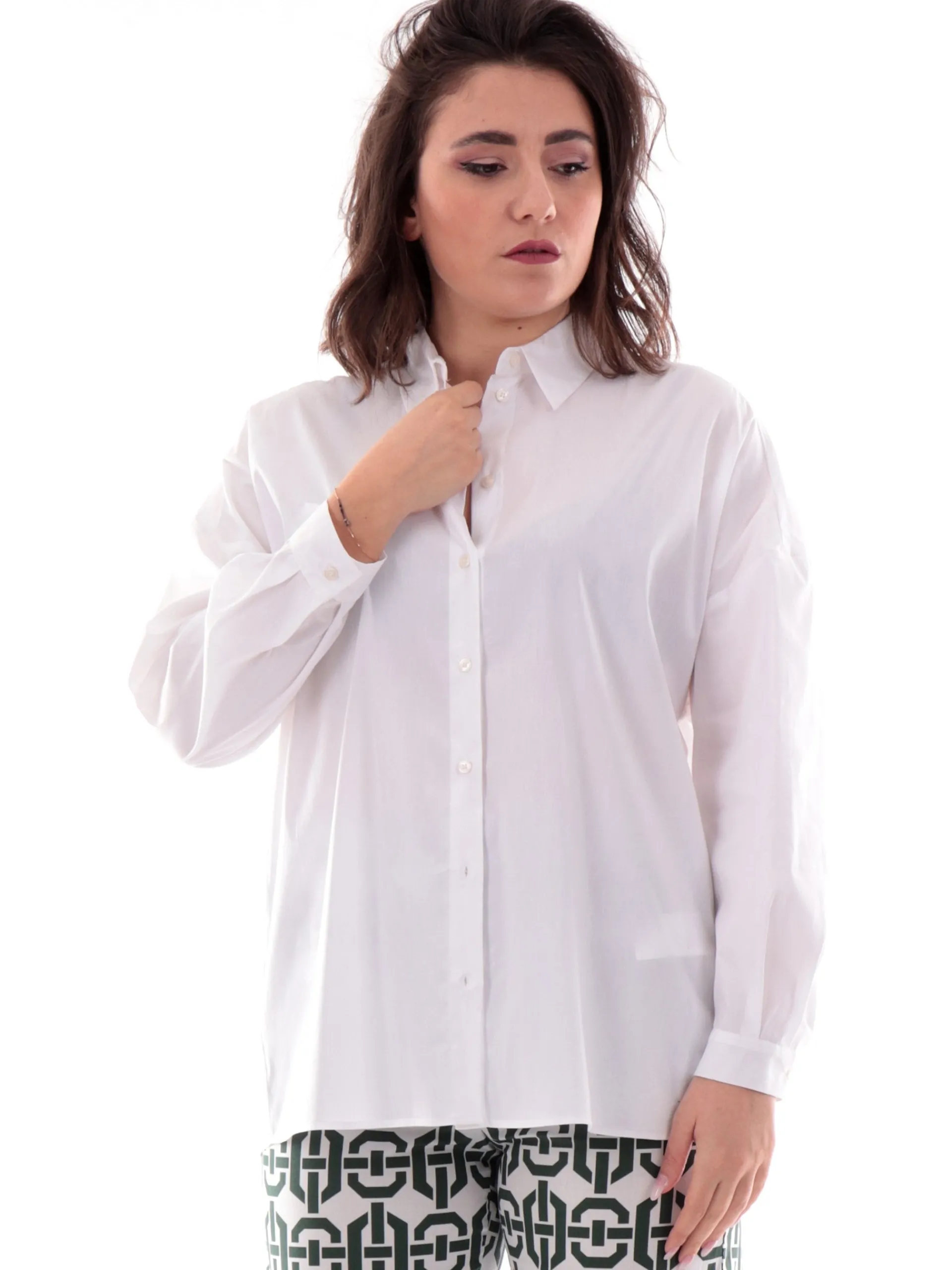 EMME MARELLA Top & Camicie*Camicia bianca in cotone da donna maniche tre quarti TRIESTE