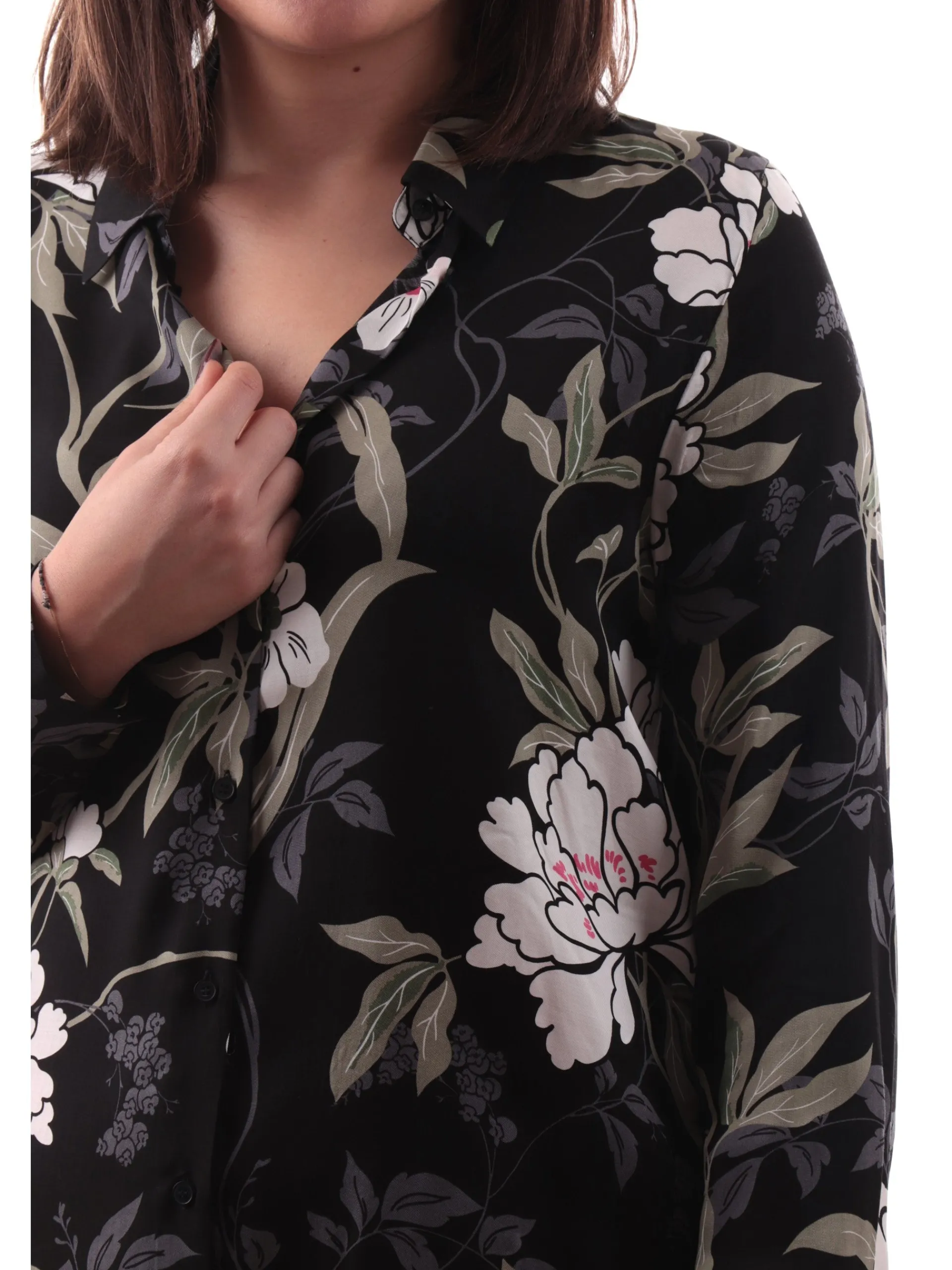 EMME MARELLA Top & Camicie*Camicia nera da donna fantasia floreale NIZZA1
